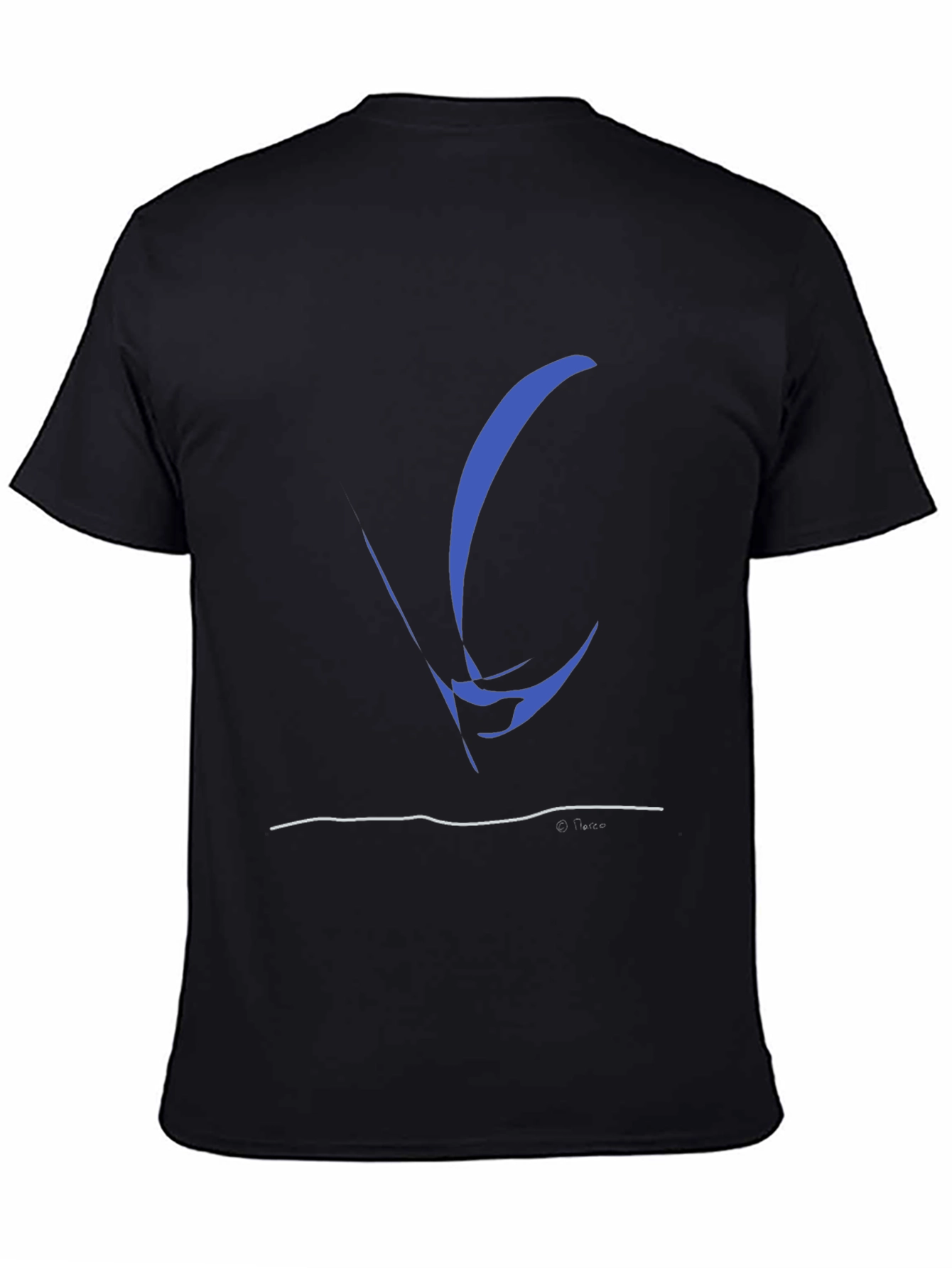 Abstract Sailboat Graphic Tee - Black