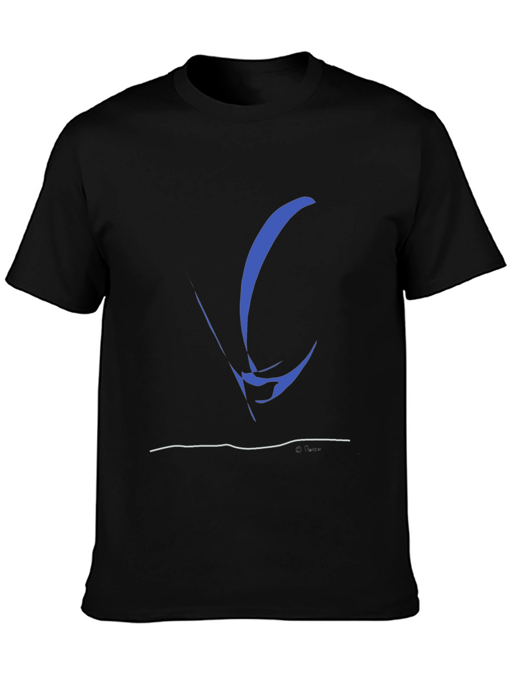 Abstract Sailboat Graphic Tee - Black