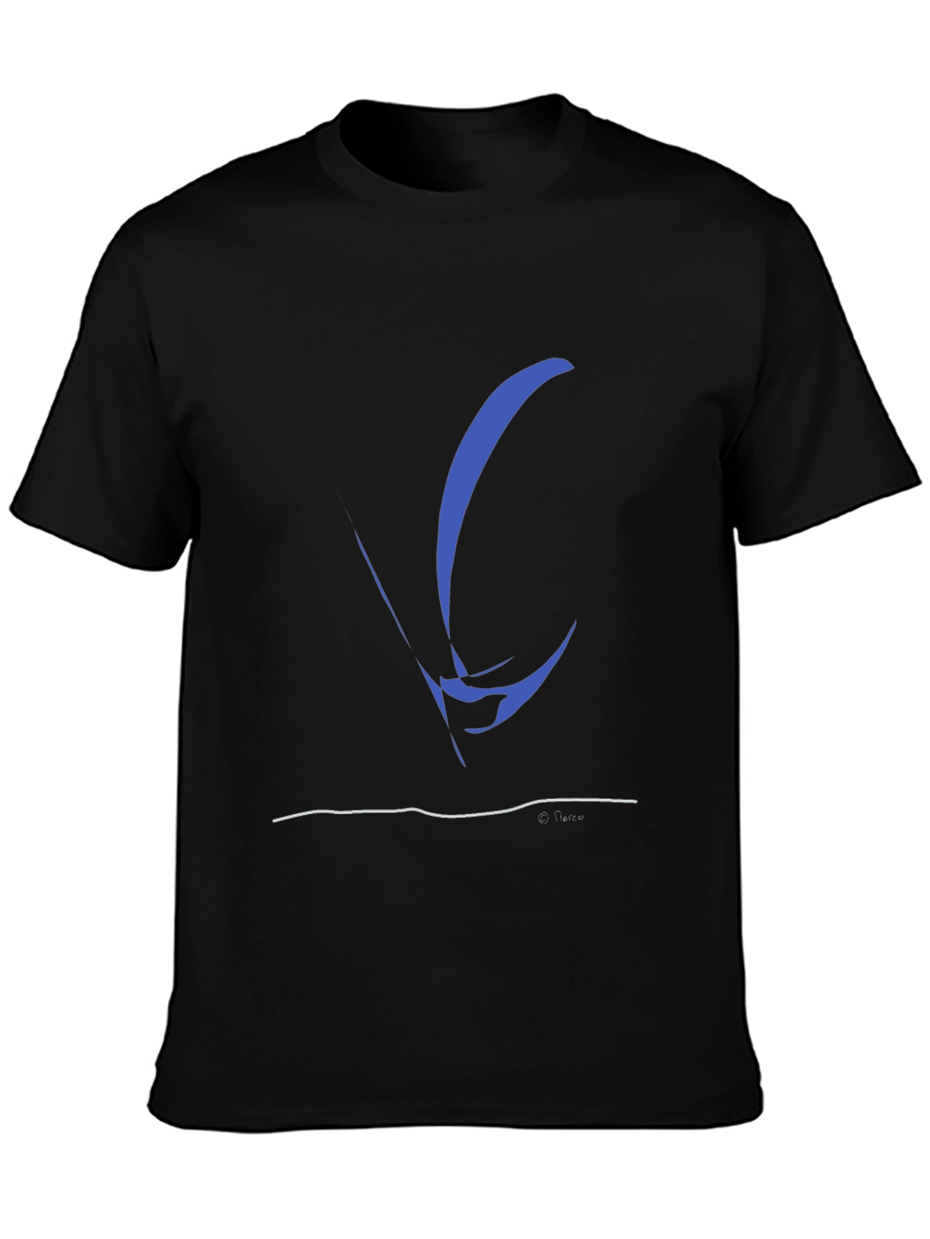 Abstract Sailboat Graphic Tee - Black
