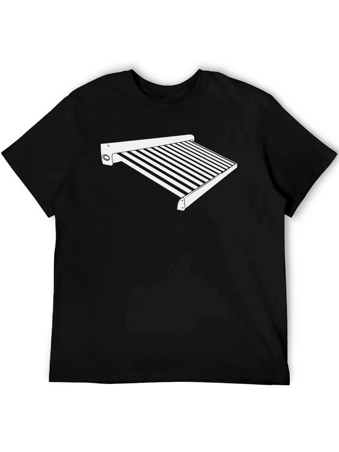 Striped Awning Graphic Tee - Black