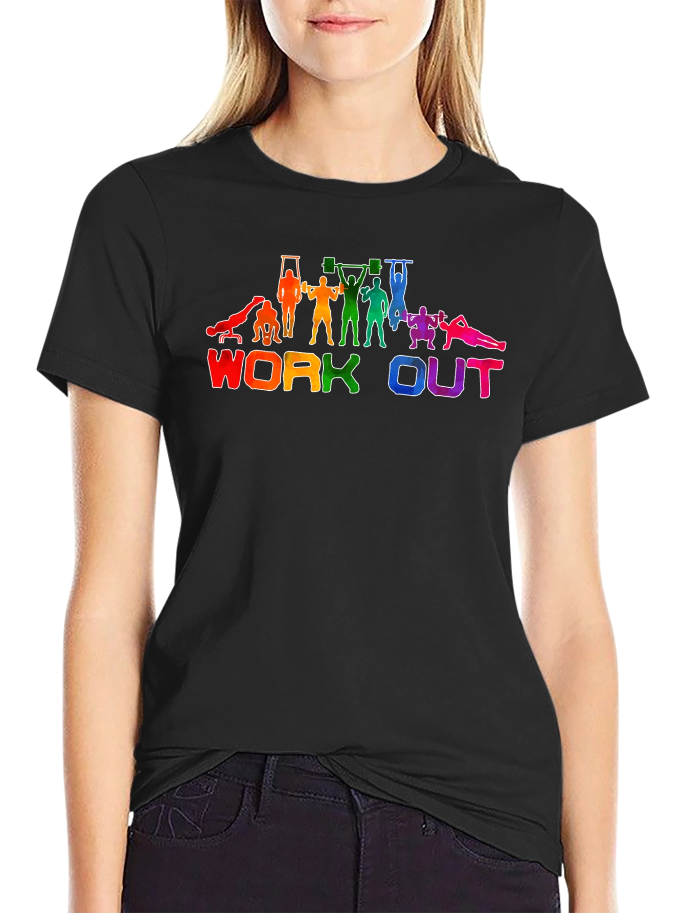 Rainbow Workout Graphic T-Shirt - Gym Lover Tee