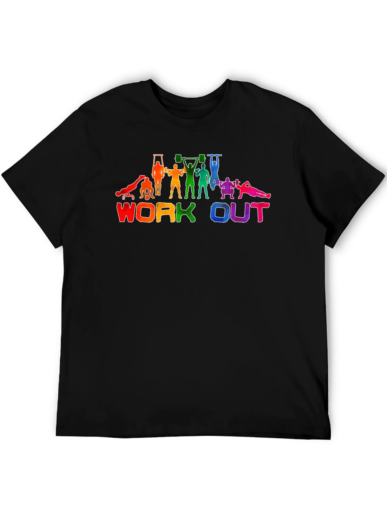 Rainbow Workout Graphic T-Shirt - Gym Lover Tee