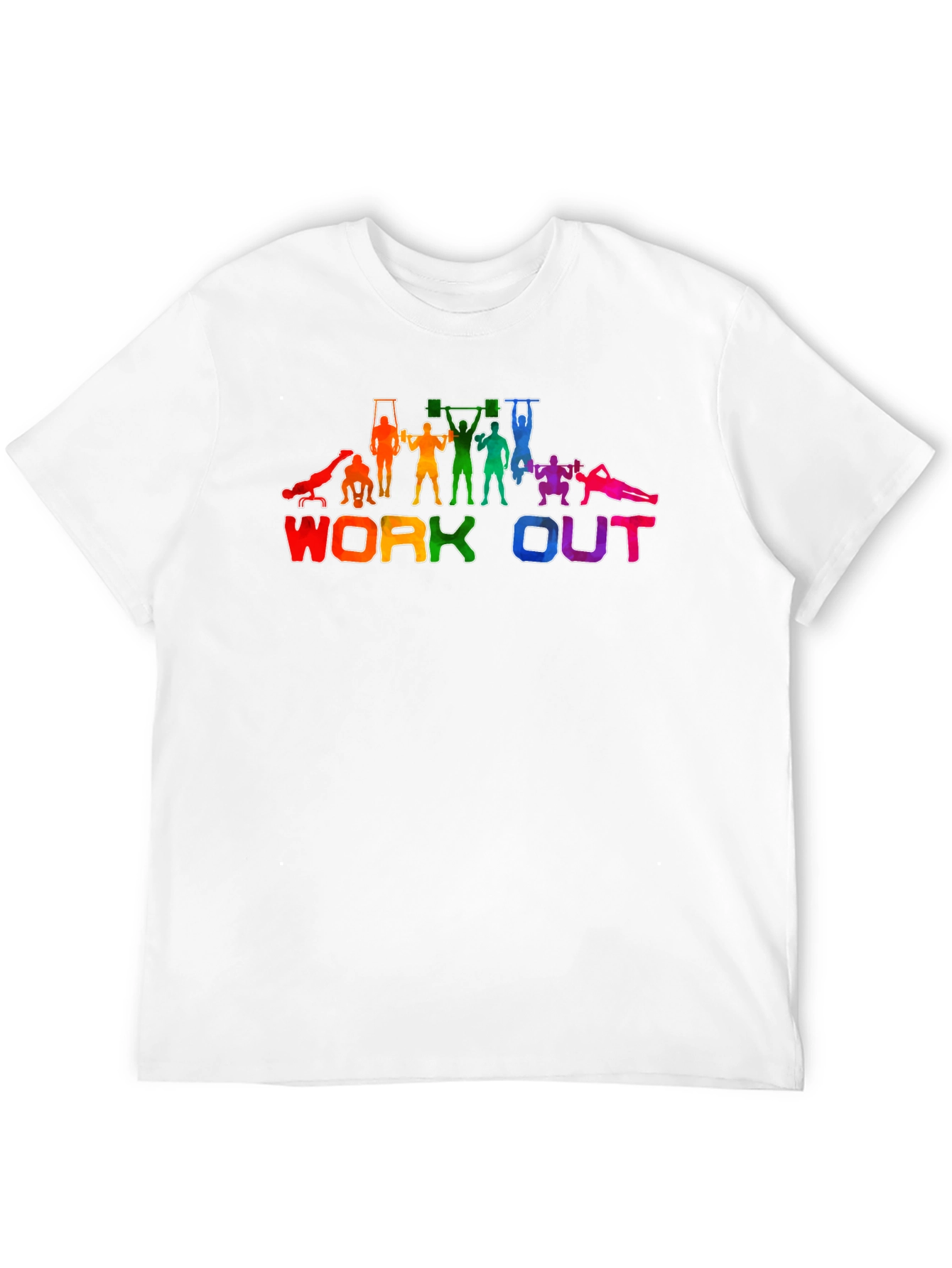 Rainbow Workout Graphic T-Shirt - Gym Lover Tee