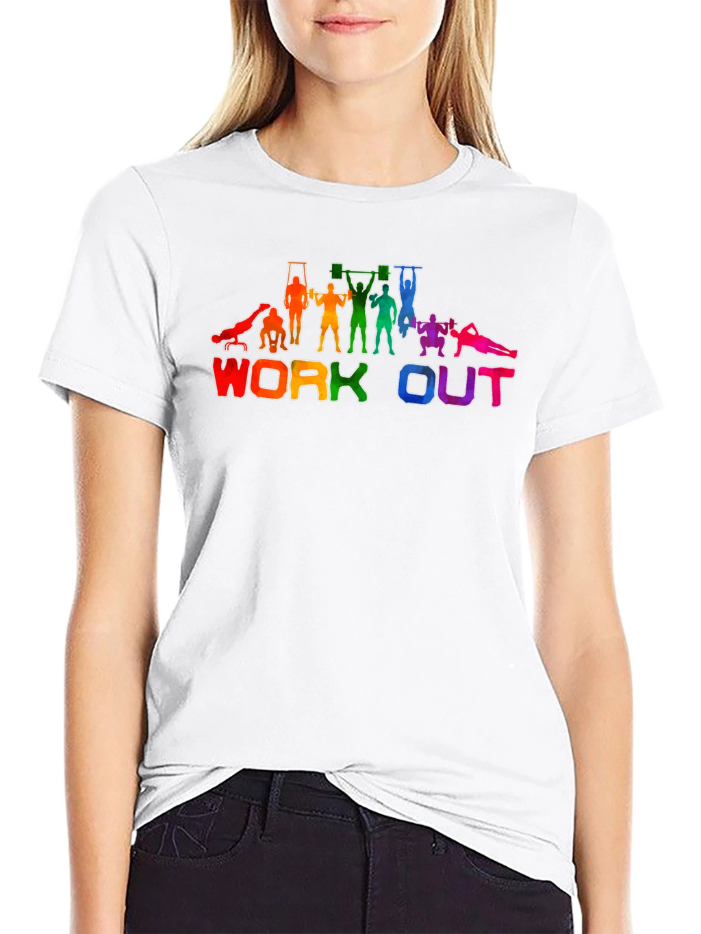Rainbow Workout Graphic T-Shirt - Gym Lover Tee