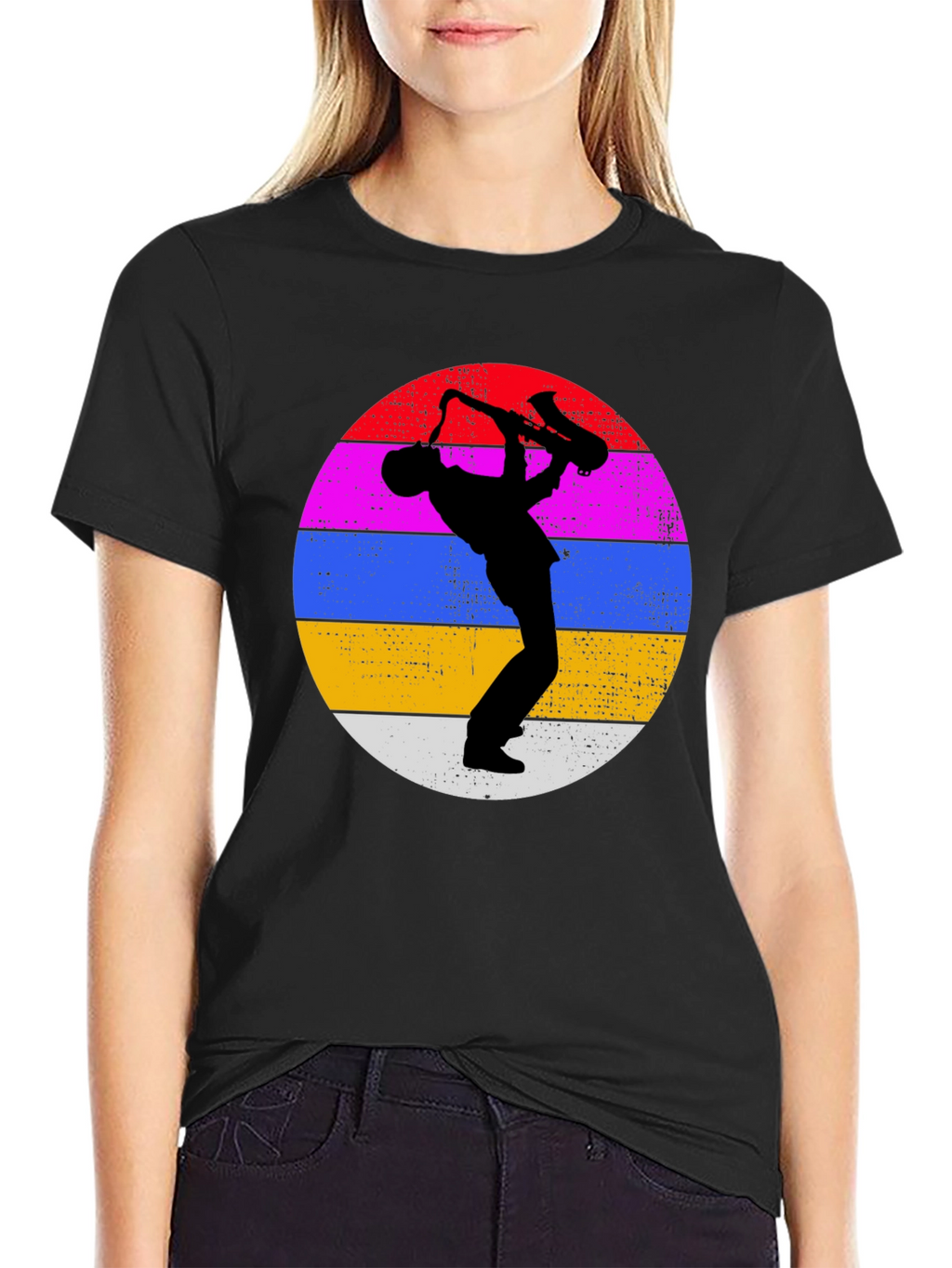 Retro Saxophone Player Graphic Tee - Cool Musician T-Shirt