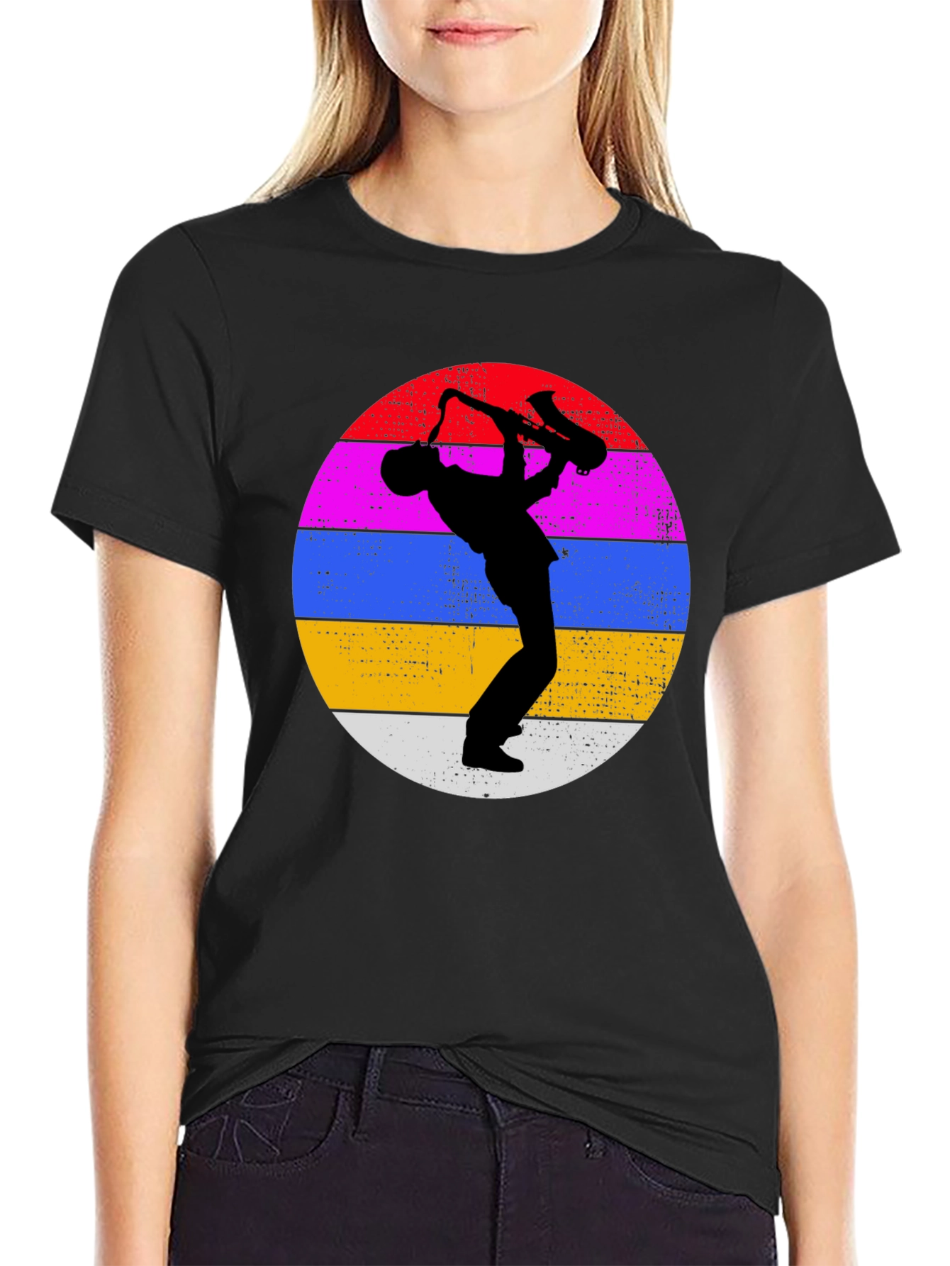Retro Saxophone Player Graphic Tee - Cool Musician T-Shirt
