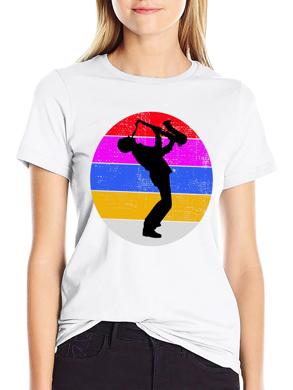Retro Saxophone Player Graphic Tee - Cool Musician T-Shirt