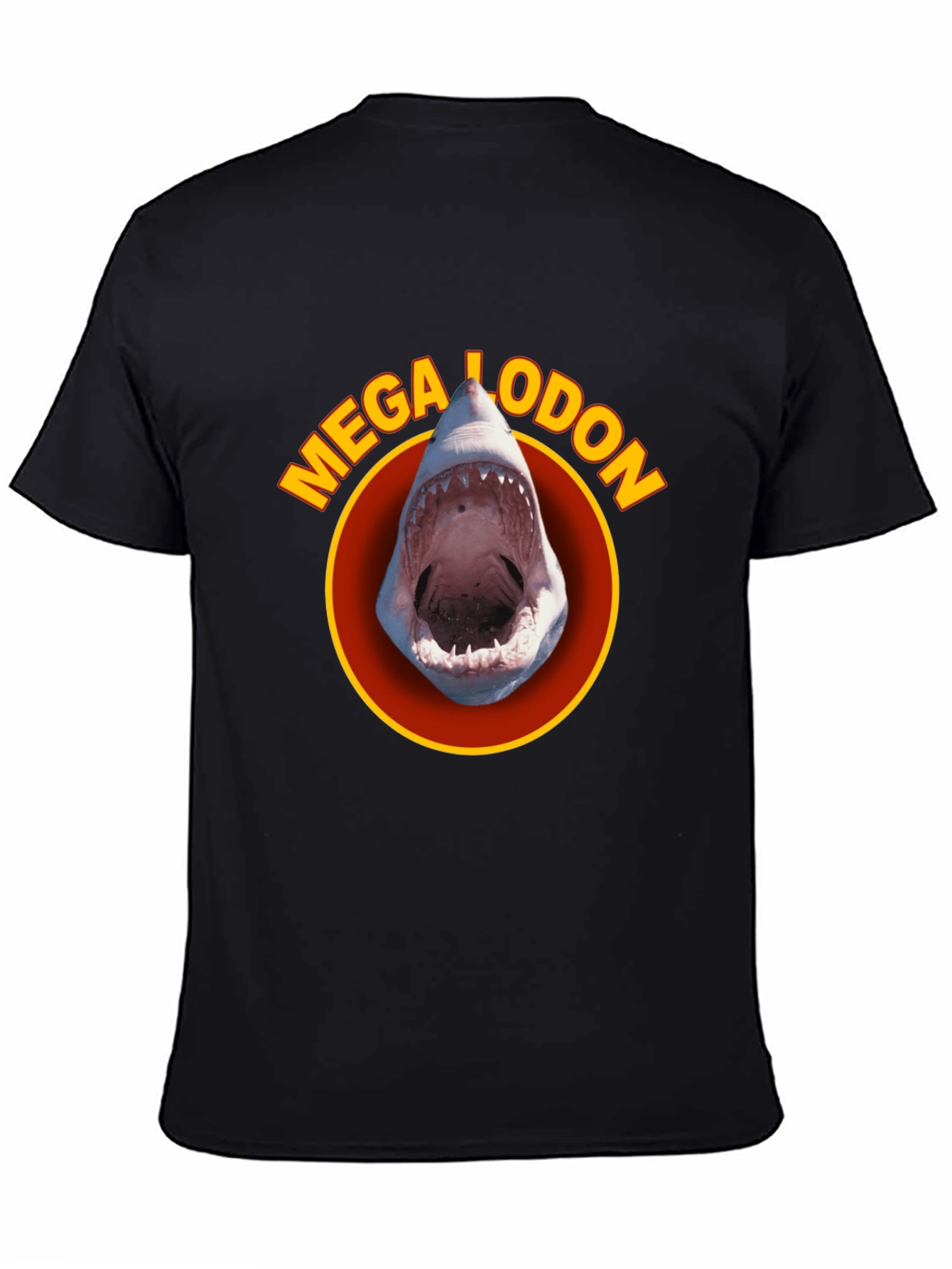 Megalodon Shark Graphic Tee - Black Cotton T-Shirt