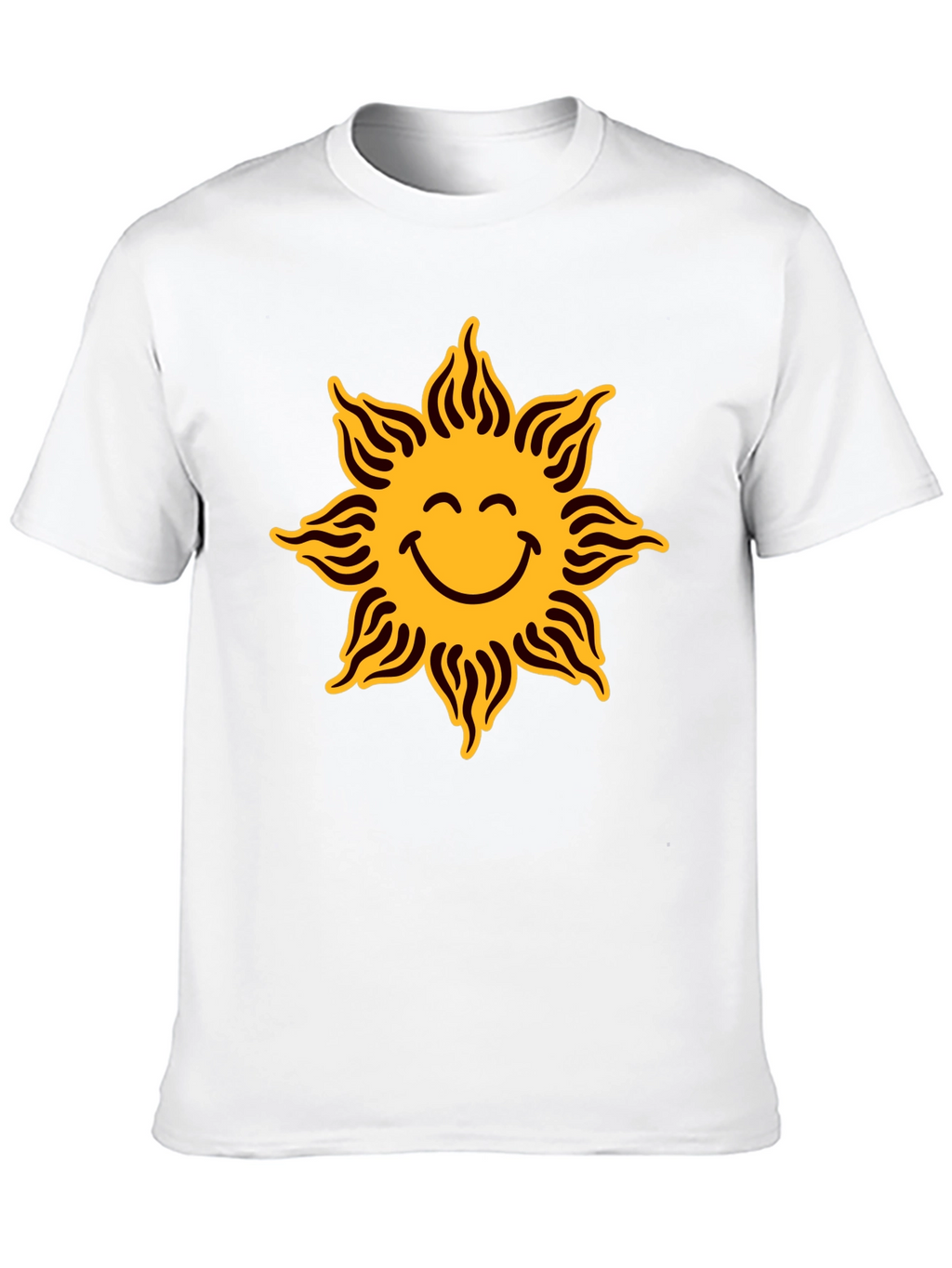 Smiley Sun Graphic Black T-Shirt