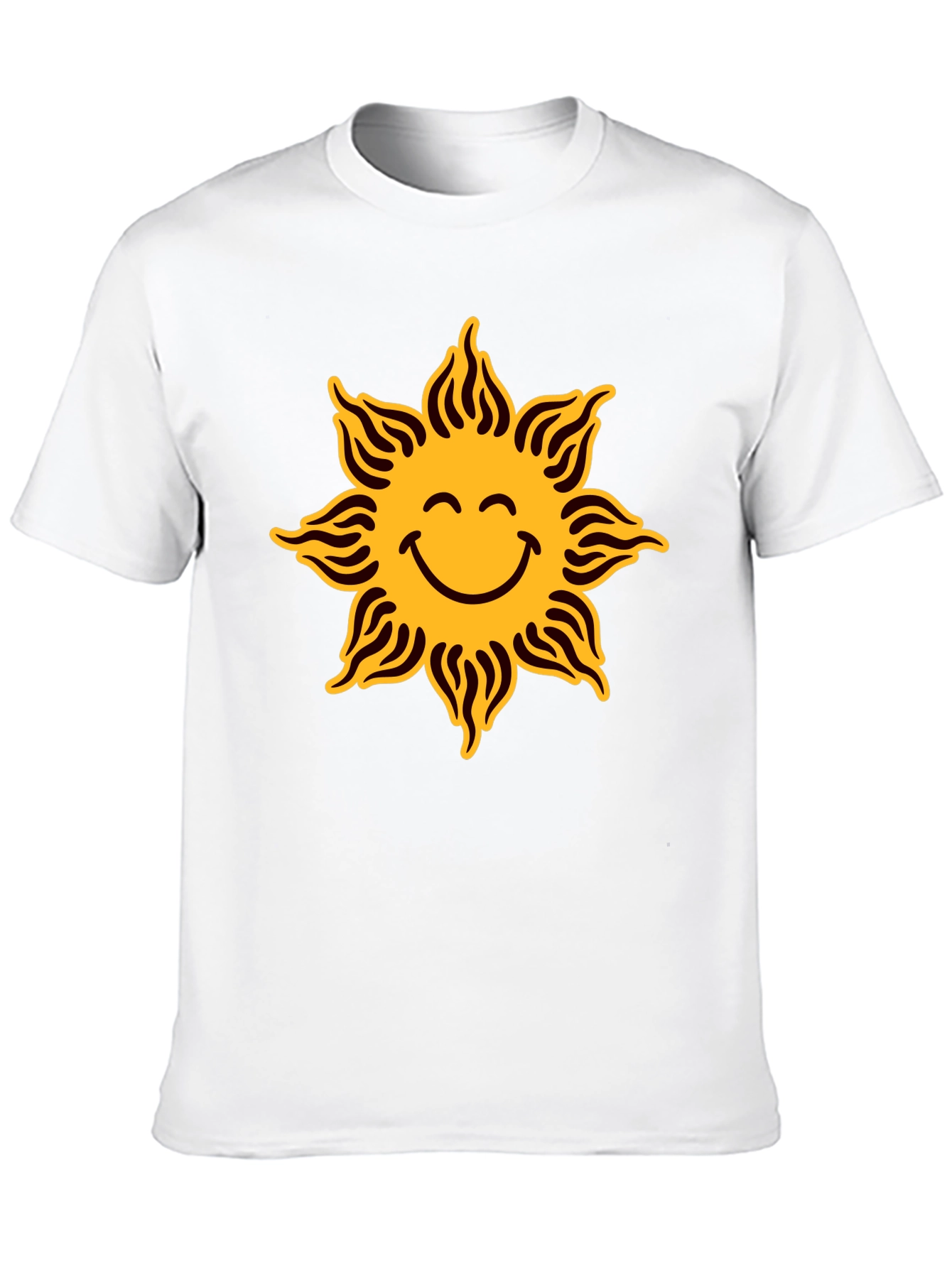 Smiley Sun Graphic Black T-Shirt