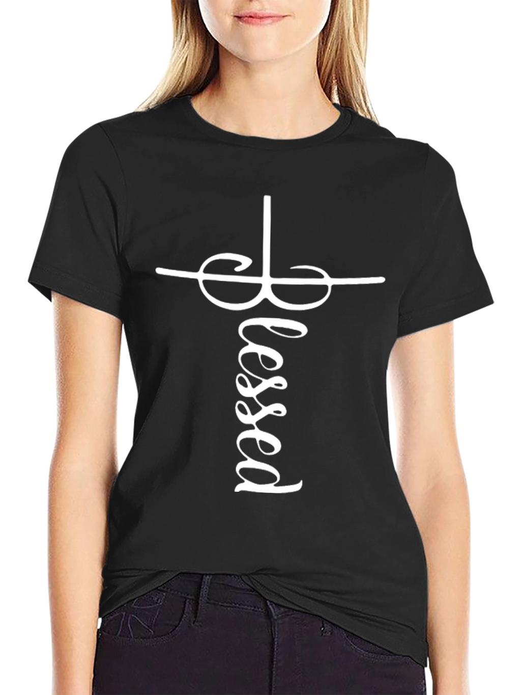 Blessed Cross Graphic Tee - Stylish Christian Apparel