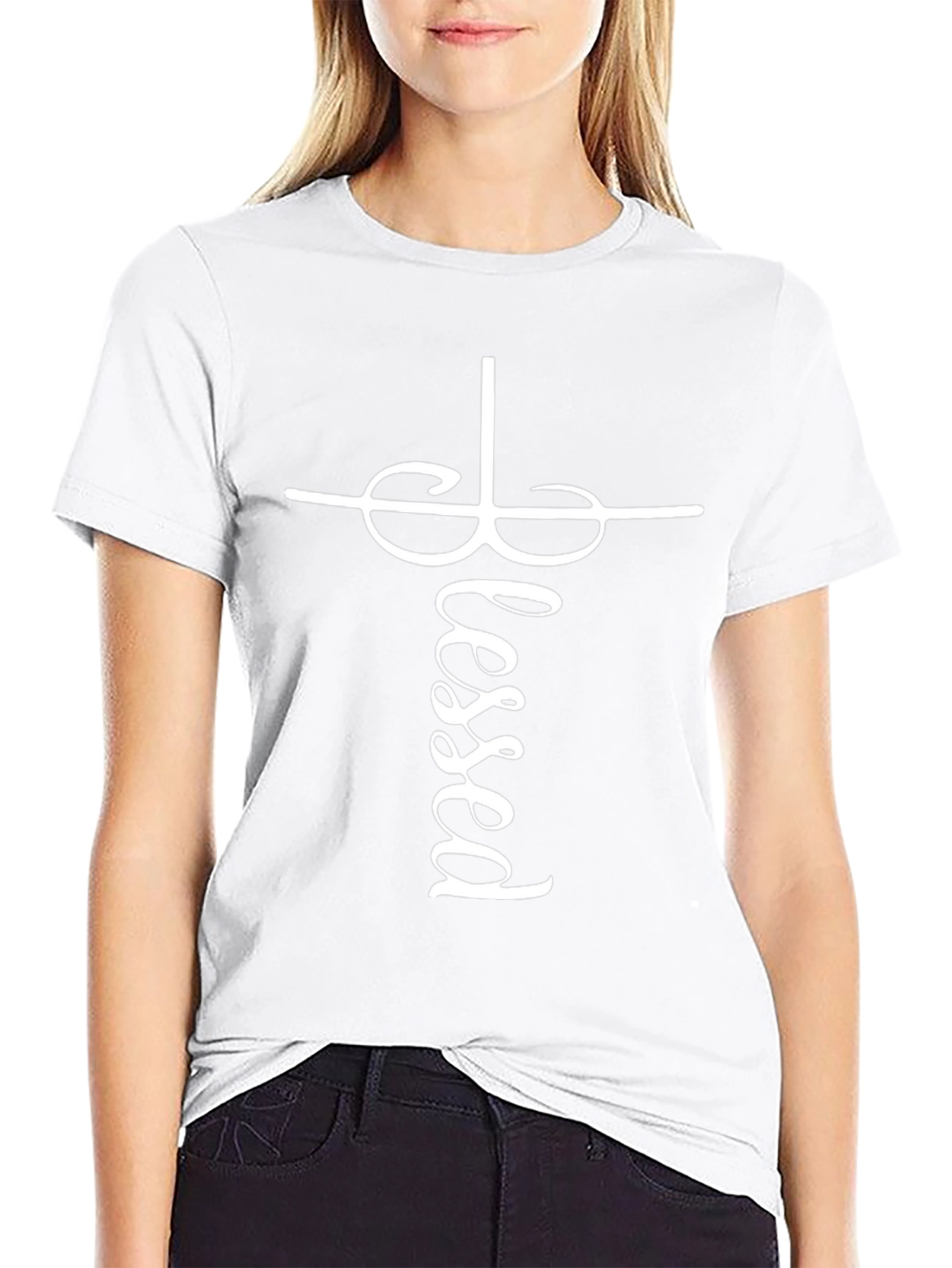 Blessed Cross Graphic Tee - Stylish Christian Apparel