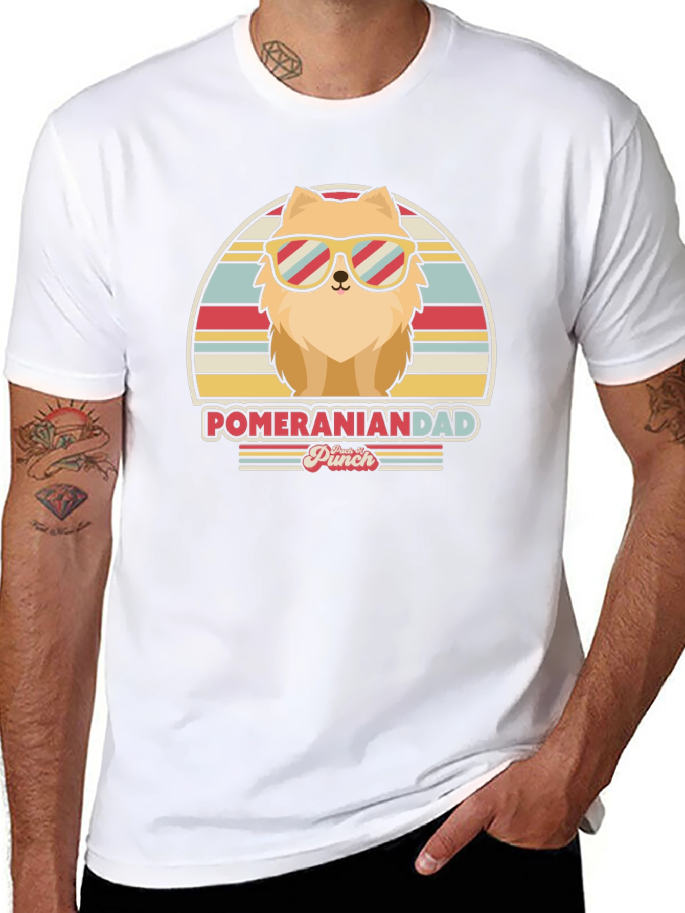 Pomeranian Dad T-Shirt - Retro Dog Lover Tee