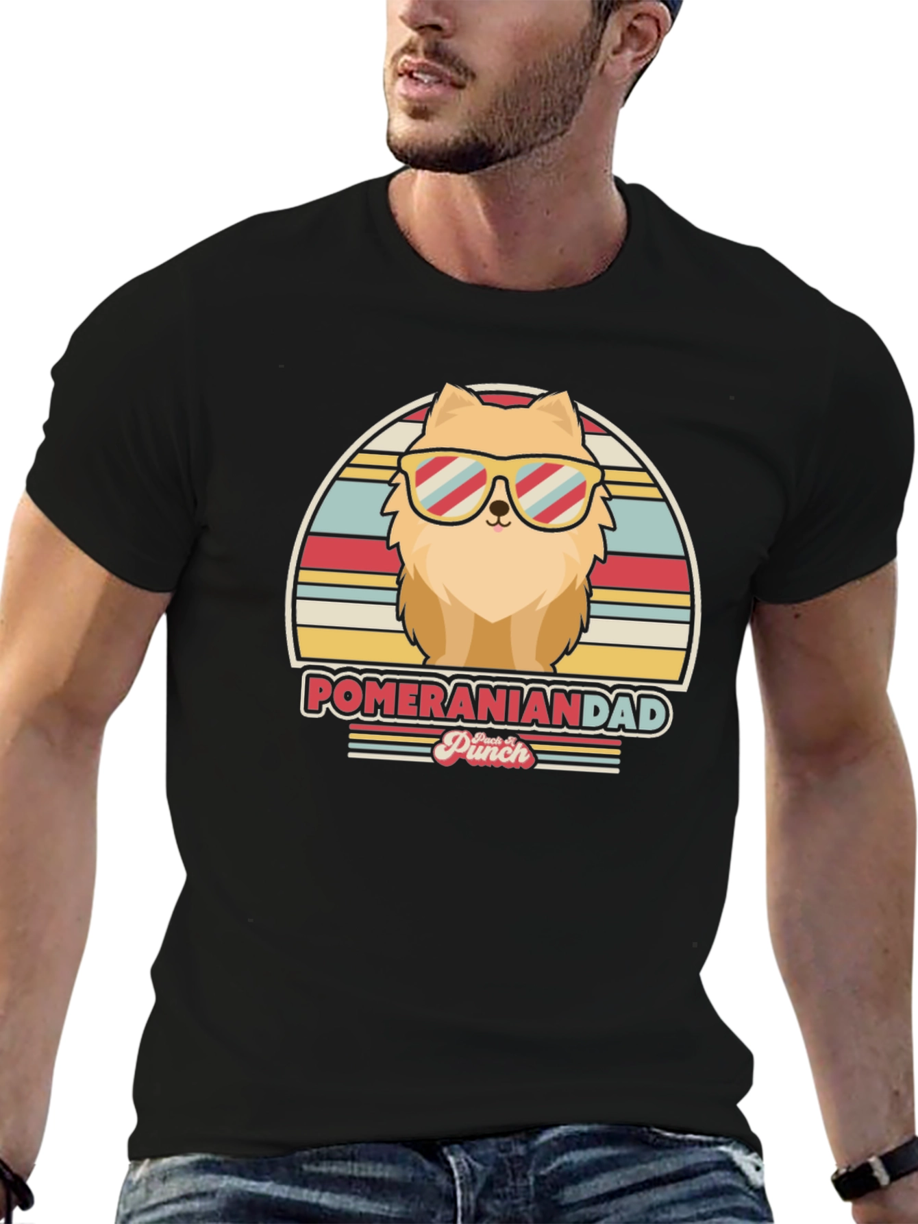 Pomeranian Dad T-Shirt - Retro Dog Lover Tee