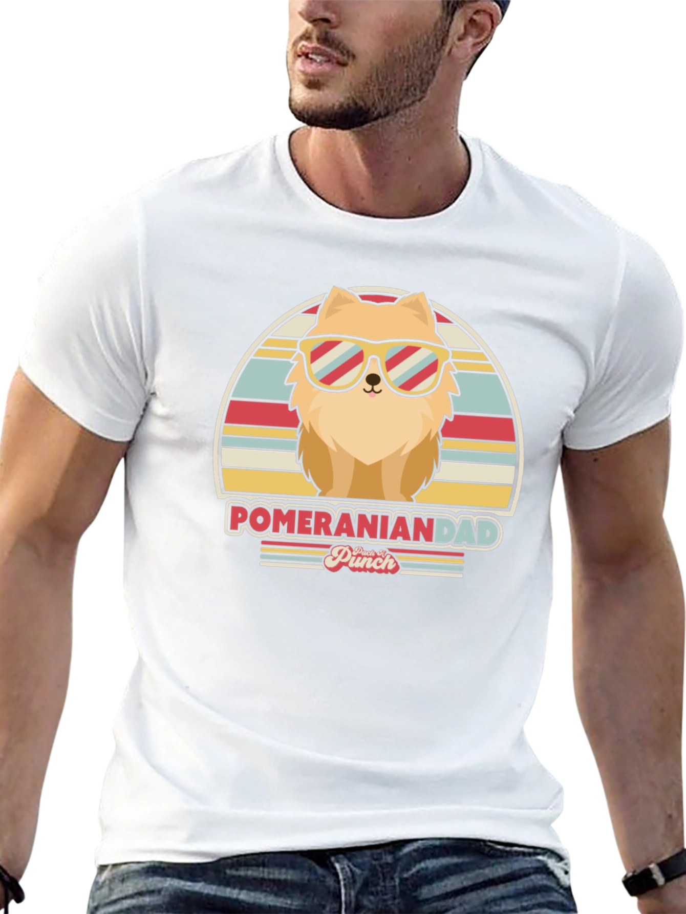 Pomeranian Dad T-Shirt - Retro Dog Lover Tee