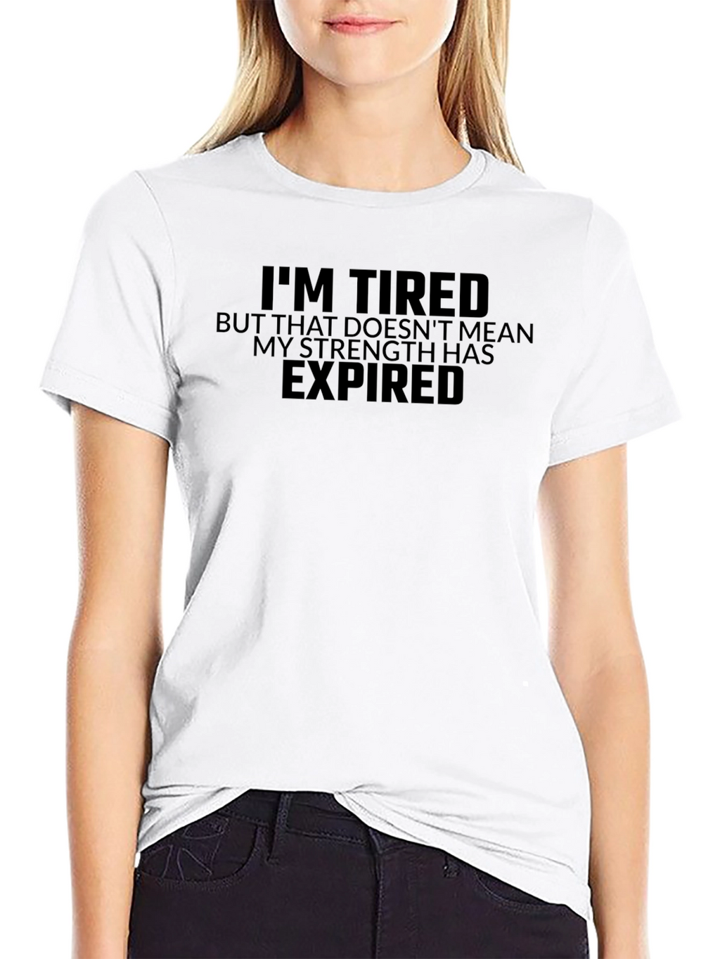 Im Tired But Strong Black T-Shirt