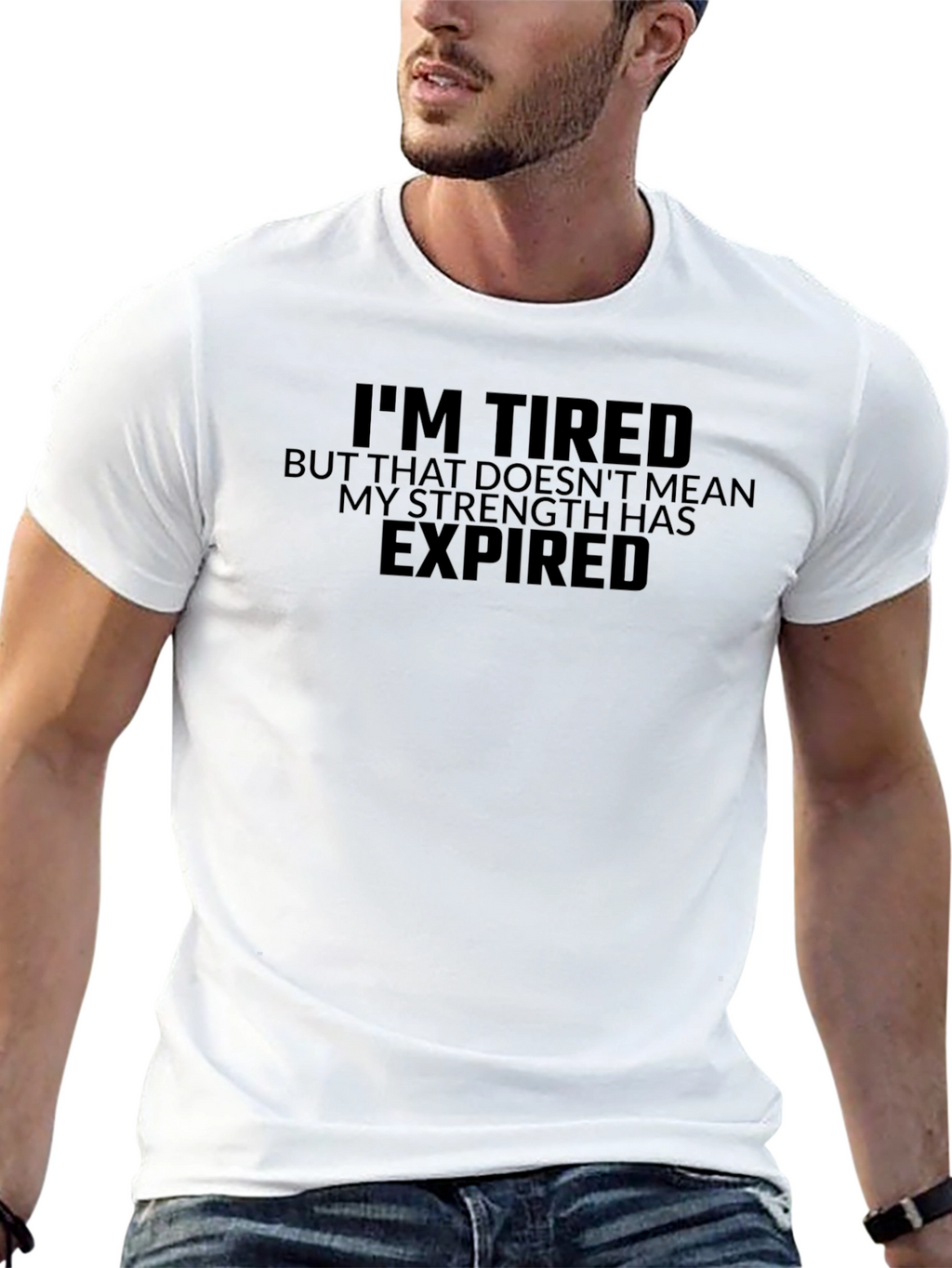 Im Tired But Strong Black T-Shirt