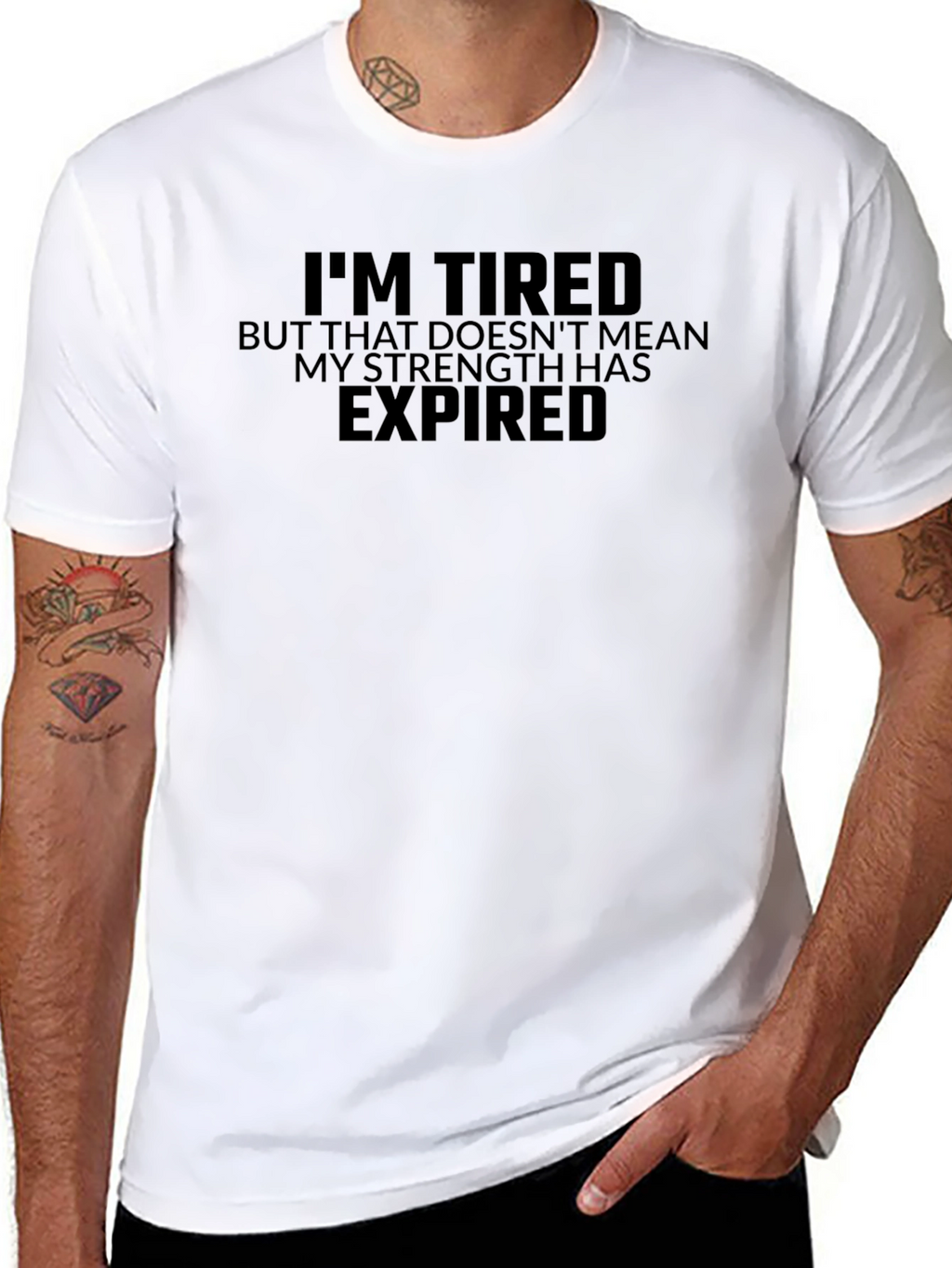 Im Tired But Strong Black T-Shirt