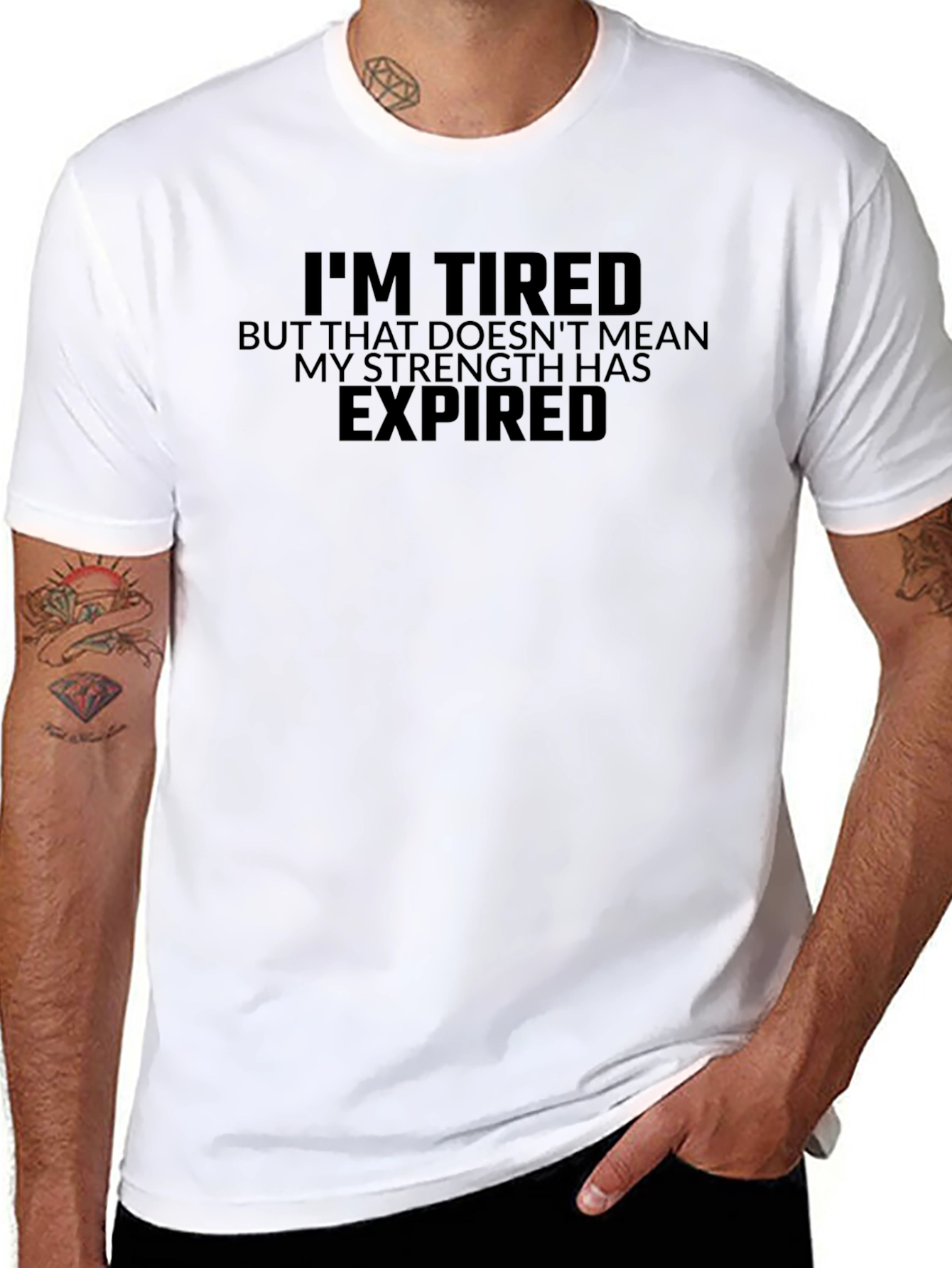 Im Tired But Strong Black T-Shirt