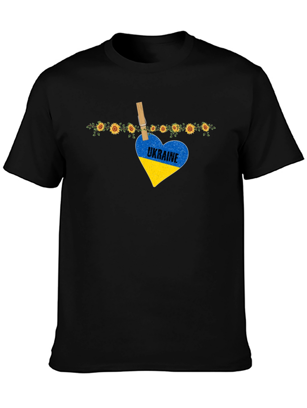 Ukraine Heart Sunflower Graphic T-Shirt