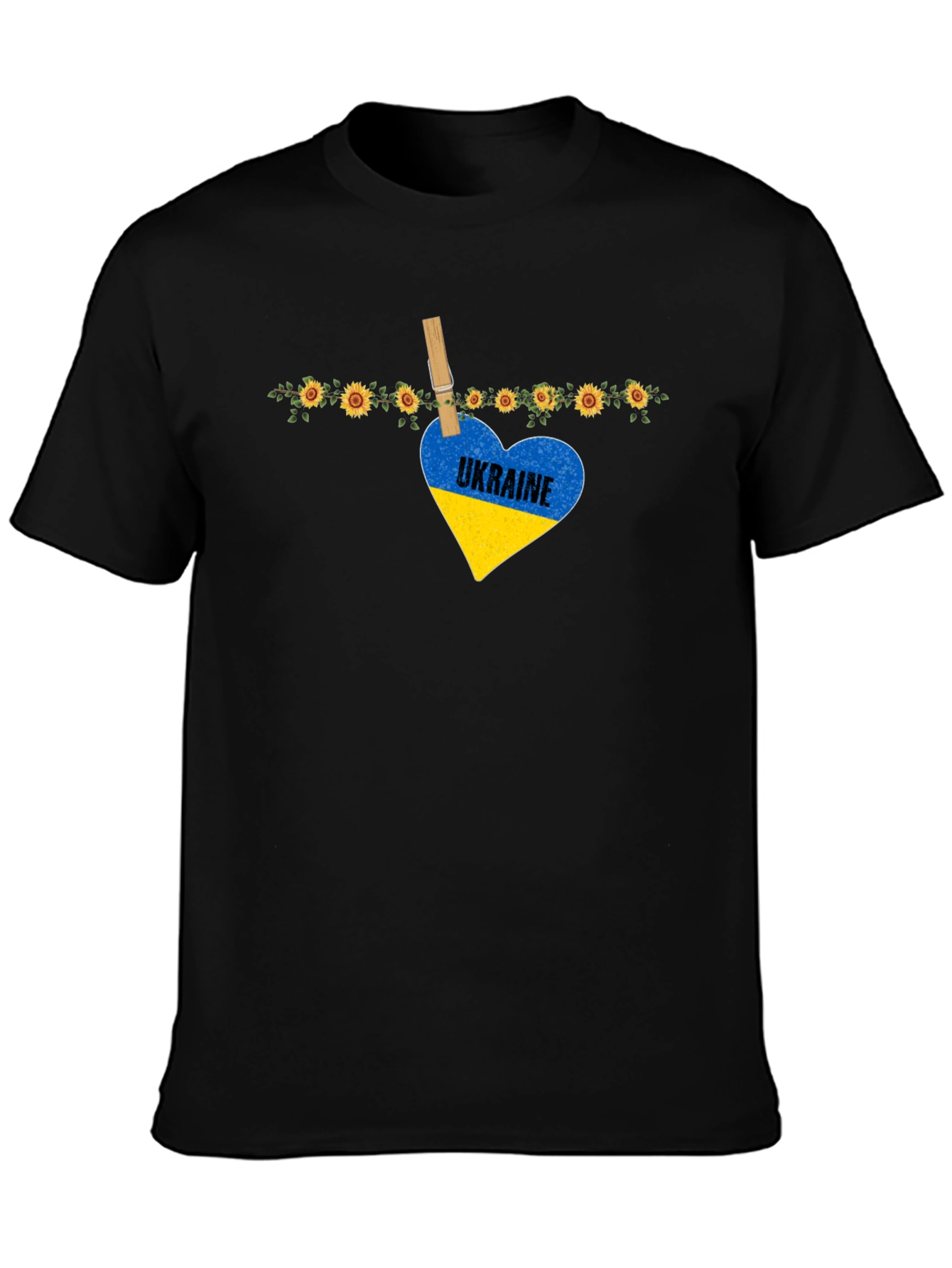 Ukraine Heart Sunflower Graphic T-Shirt