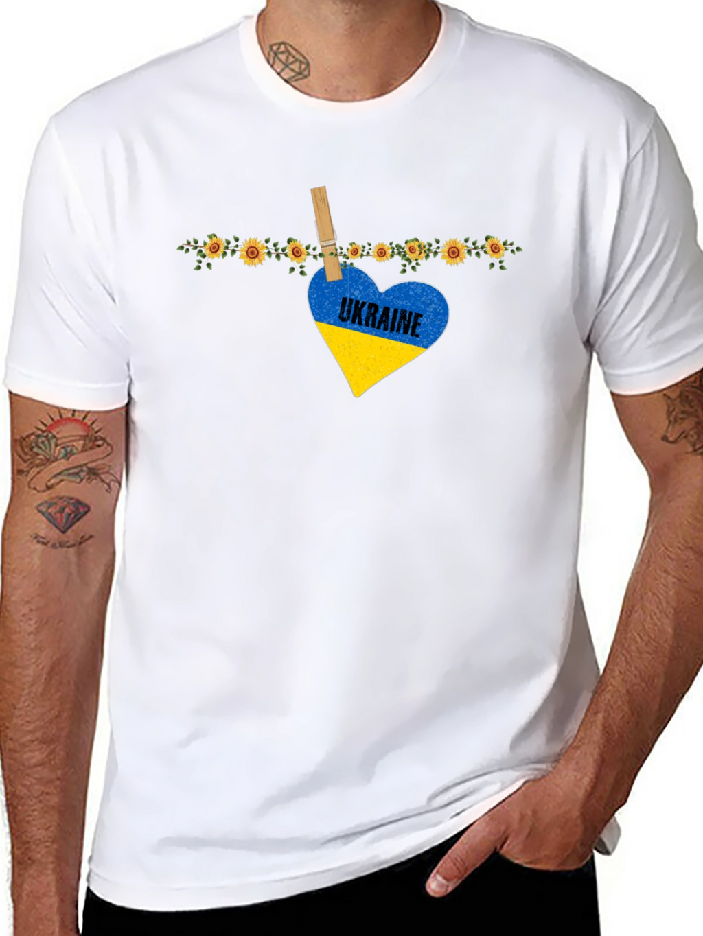Ukraine Heart Sunflower Graphic T-Shirt