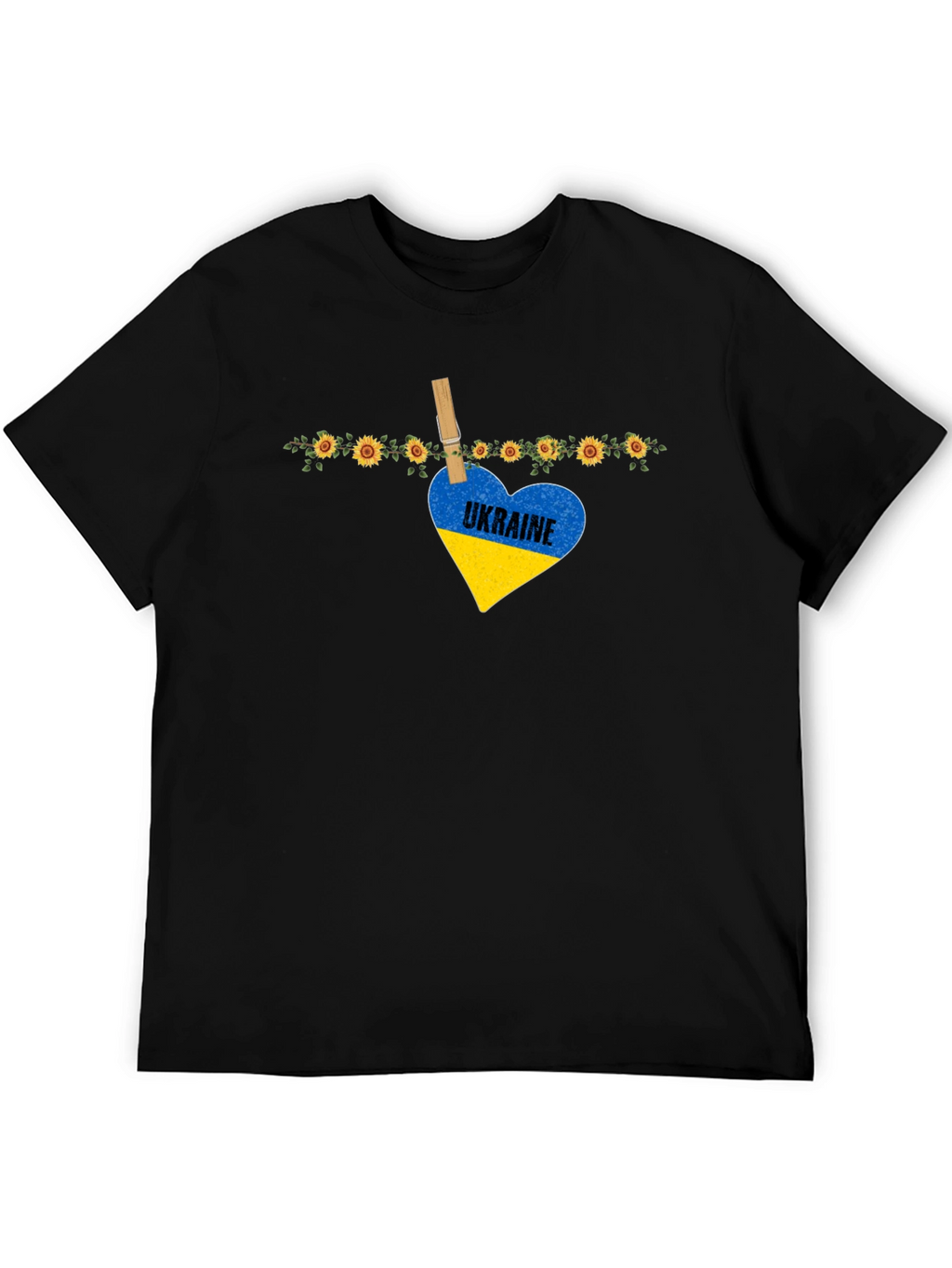 Ukraine Heart Sunflower Graphic T-Shirt