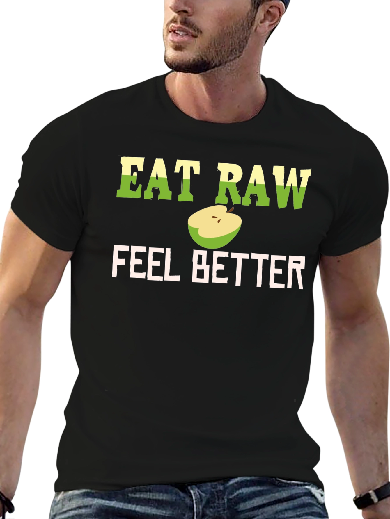Eat Raw Feel Better T-Shirt - Black