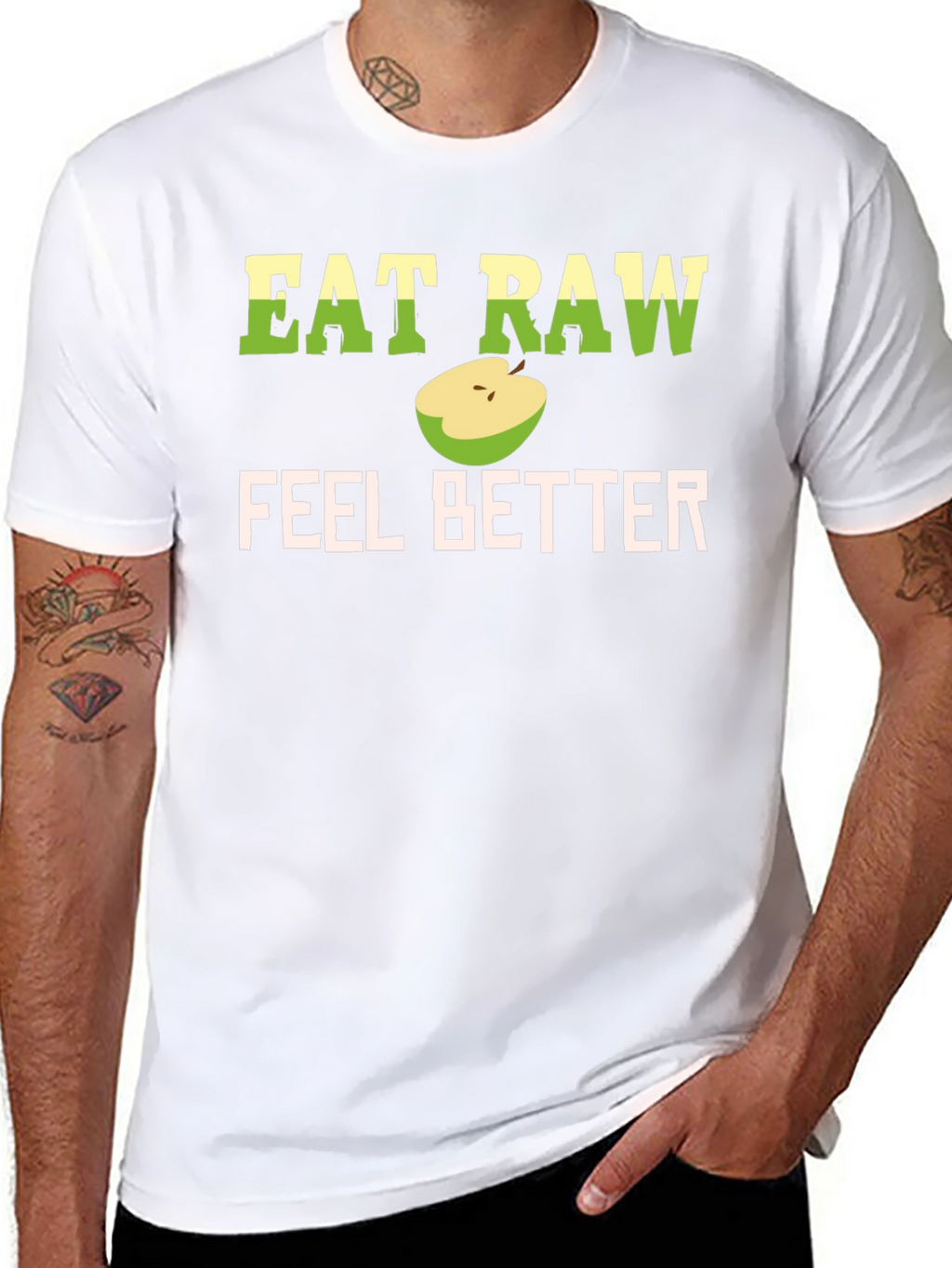 Eat Raw Feel Better T-Shirt - Black