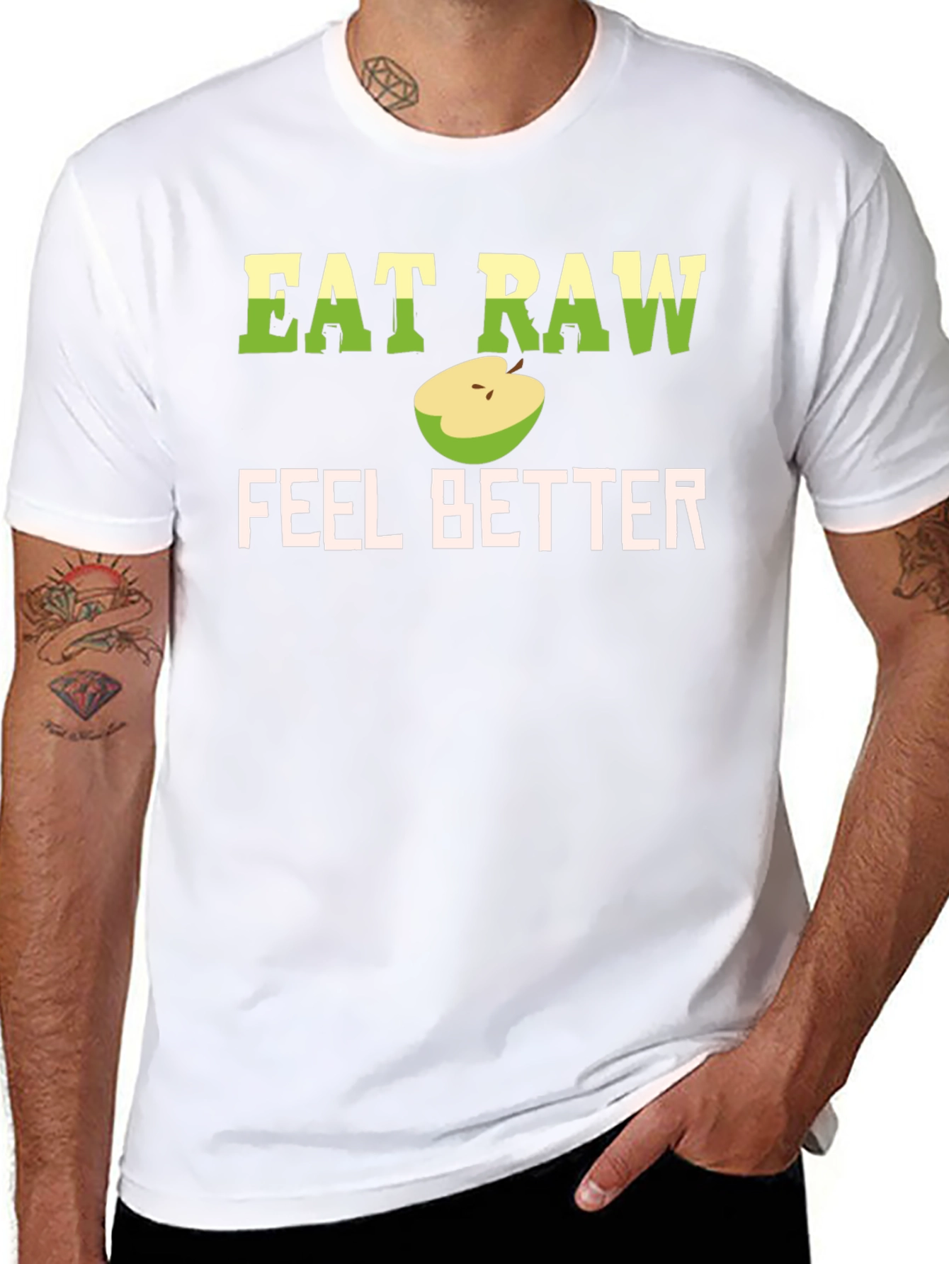 Eat Raw Feel Better T-Shirt - Black