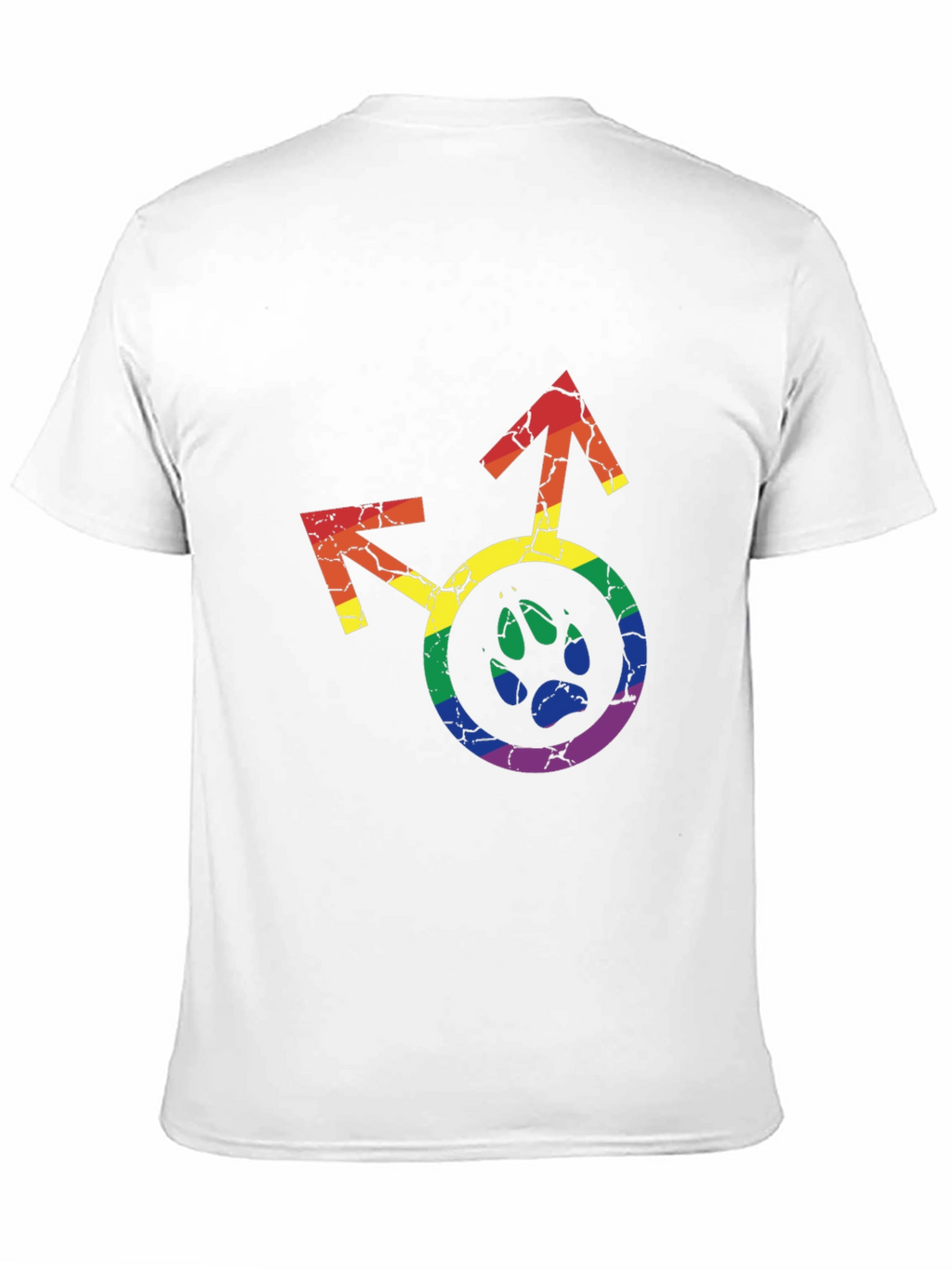LGBTQ+ Paw Print Graphic Tee - Rainbow Pride Shirt