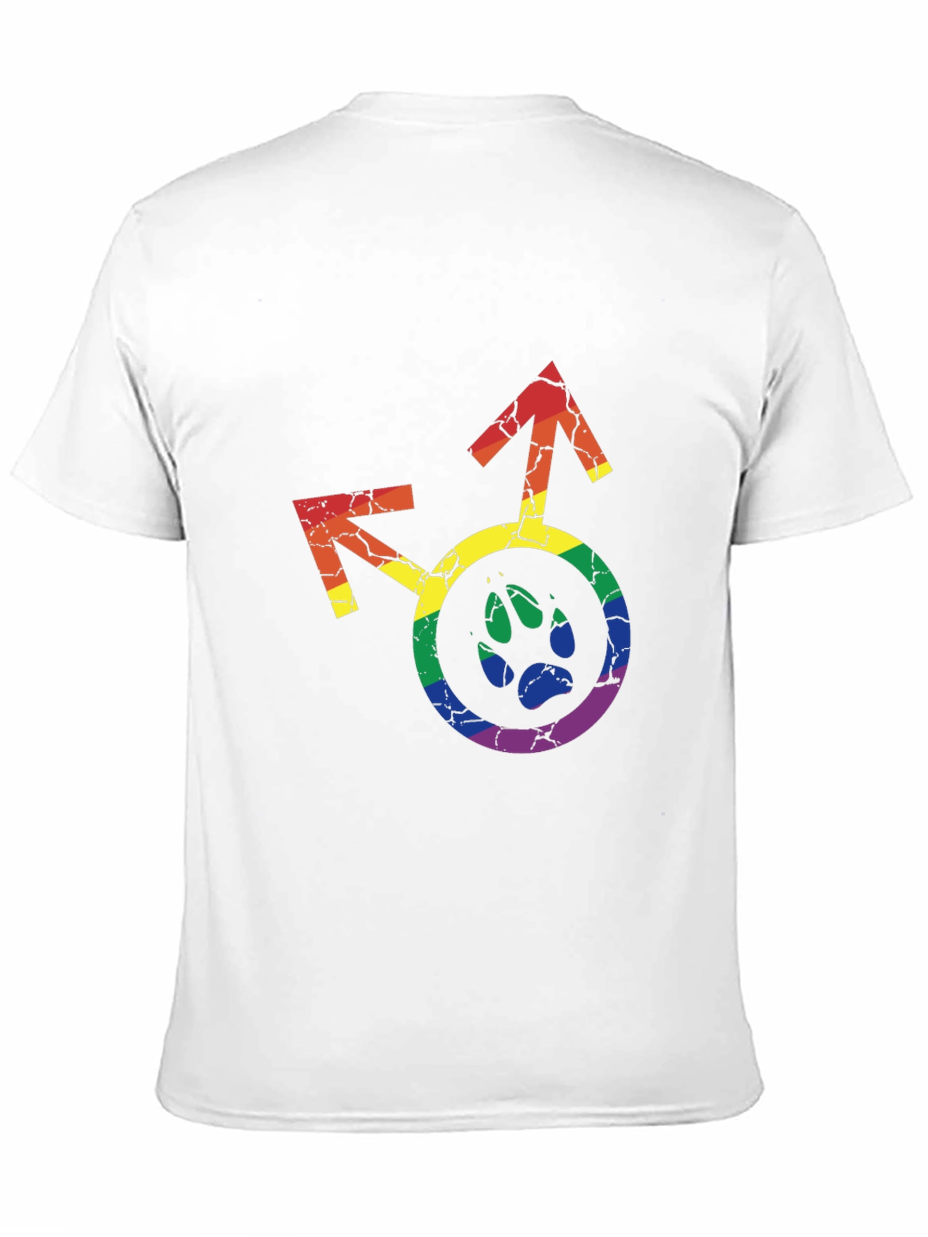 LGBTQ+ Paw Print Graphic Tee - Rainbow Pride Shirt