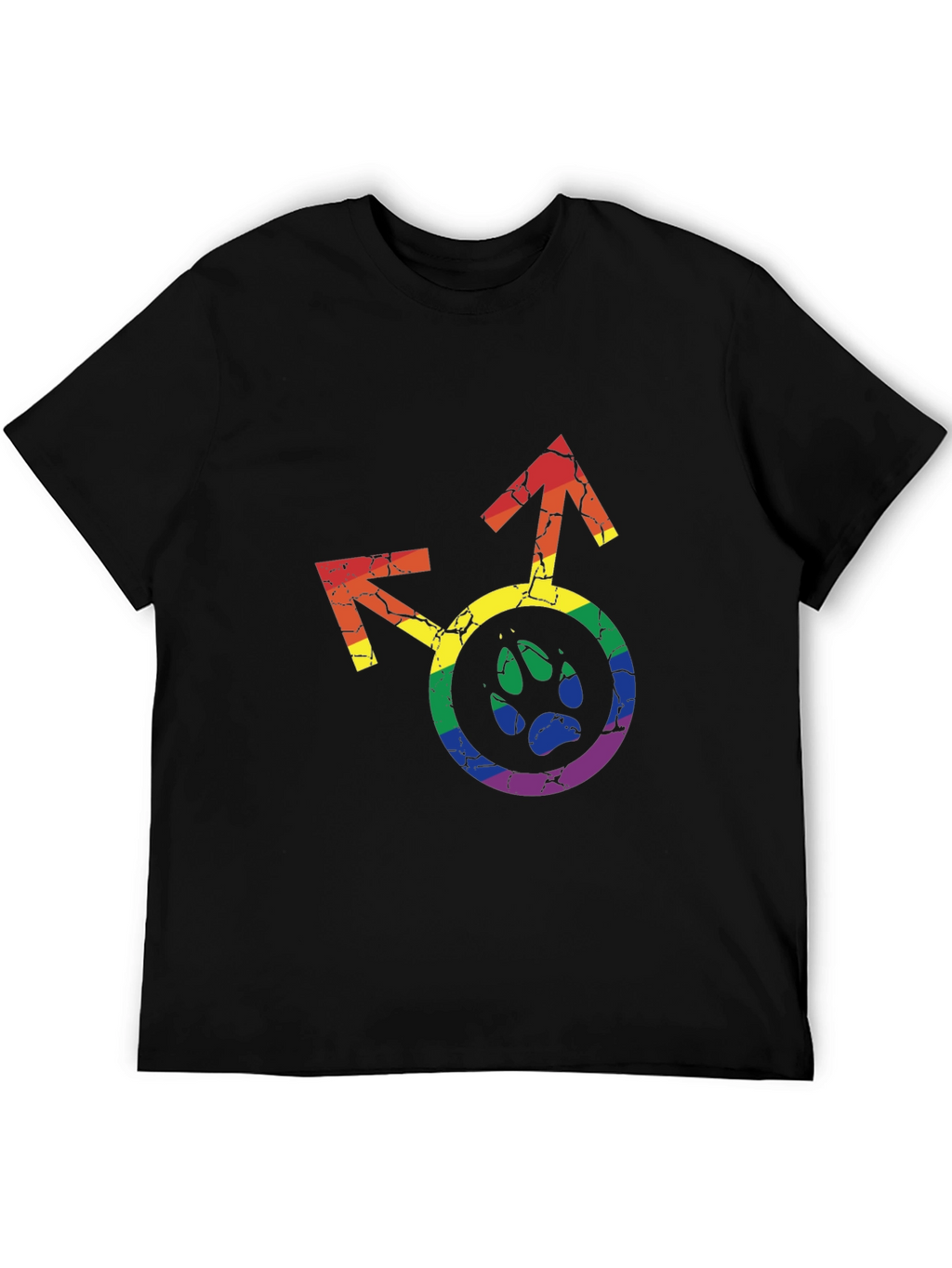 LGBTQ+ Paw Print Graphic Tee - Rainbow Pride Shirt