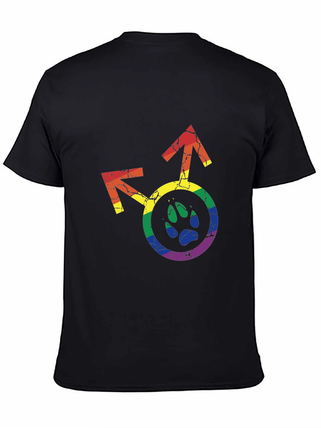 LGBTQ+ Paw Print Graphic Tee - Rainbow Pride Shirt
