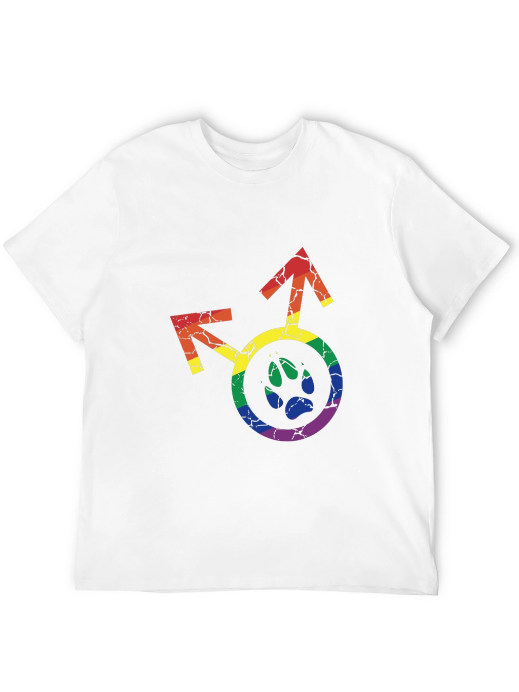 LGBTQ+ Paw Print Graphic Tee - Rainbow Pride Shirt