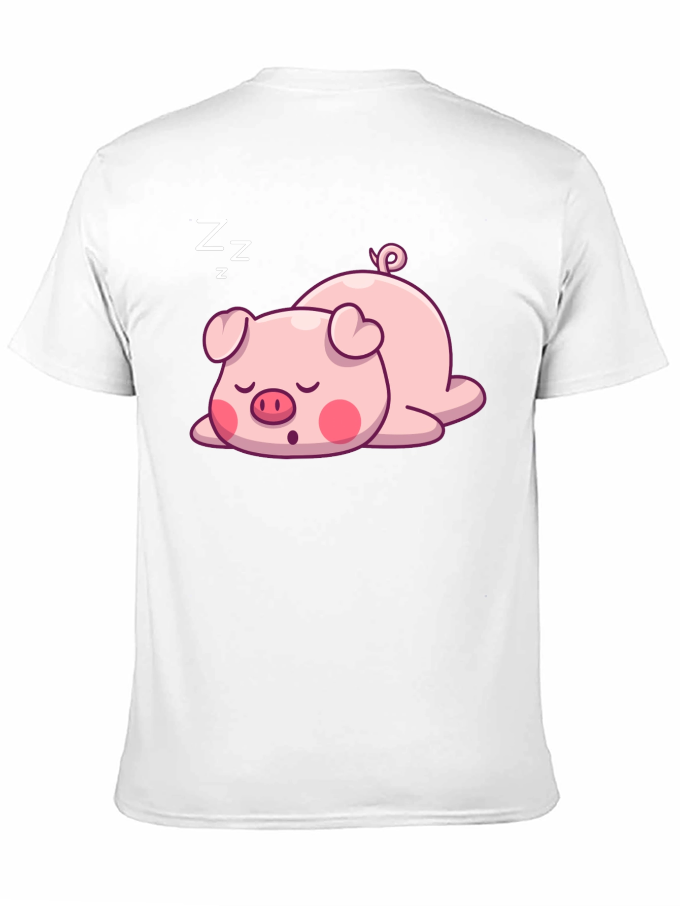 Cute Sleeping Pig Graphic T-Shirt