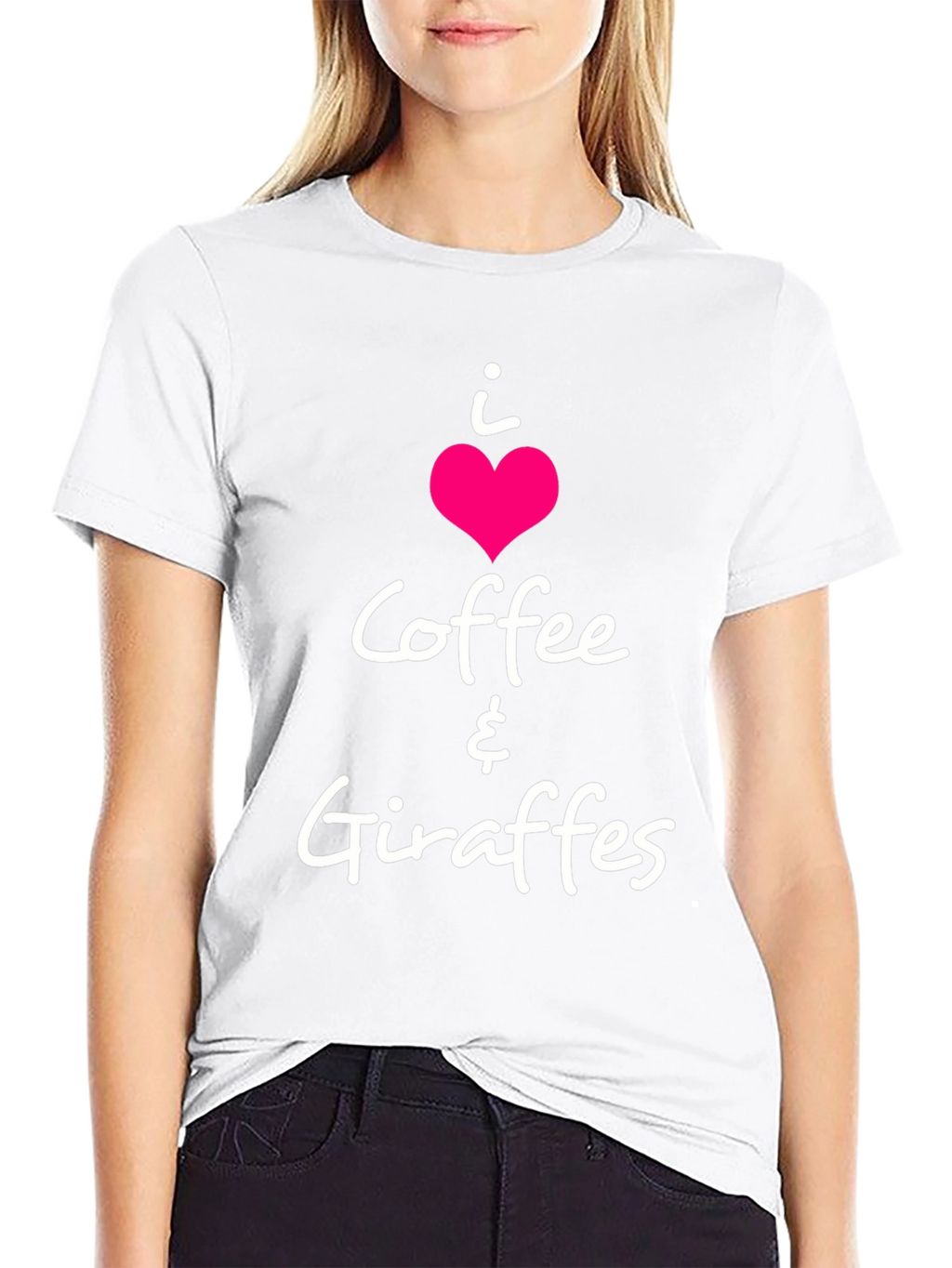 I Heart Coffee & Giraffes Black T-Shirt