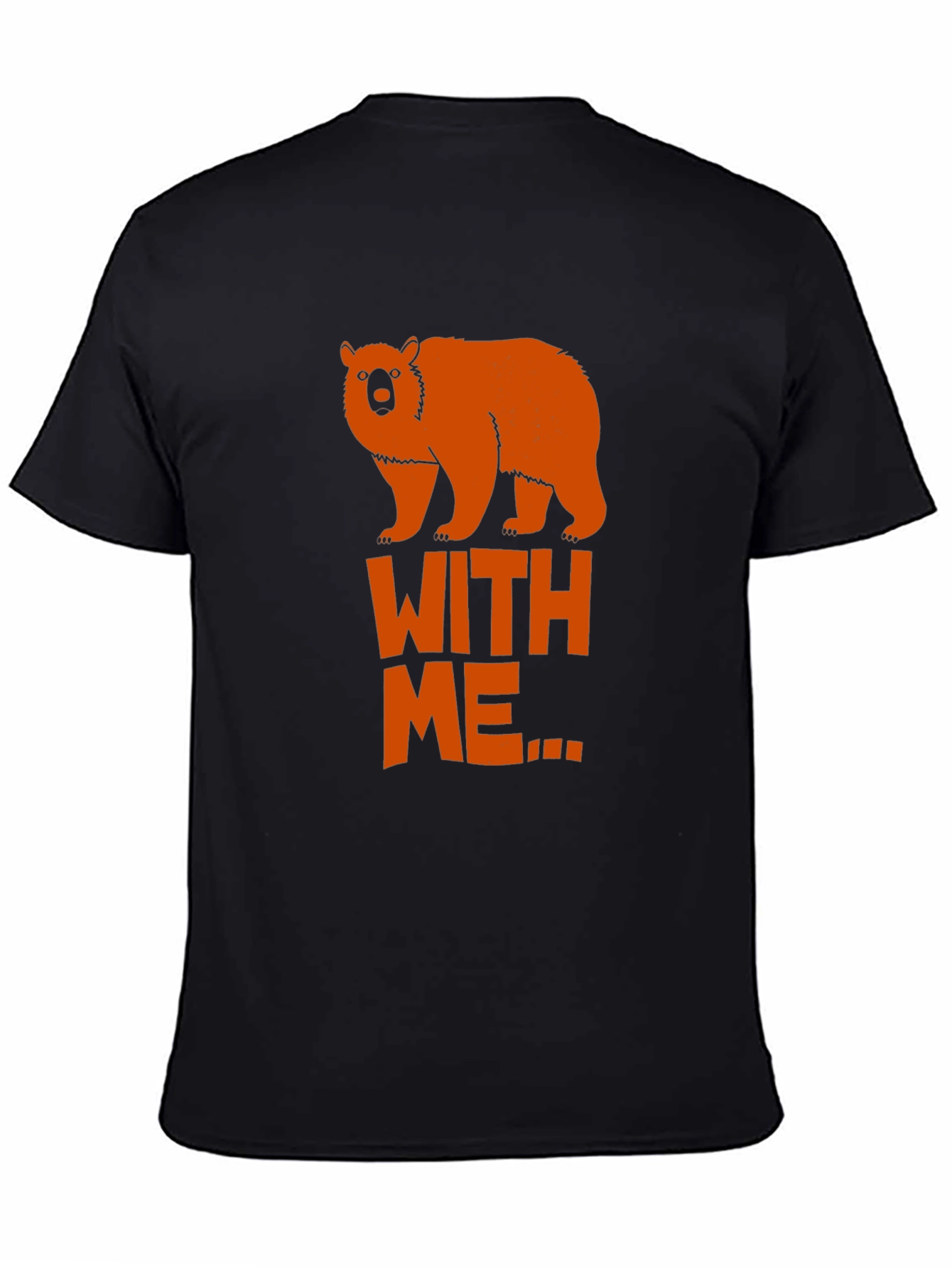 Bear With Me Graphic Tee - Black Crew Neck T-Shirt