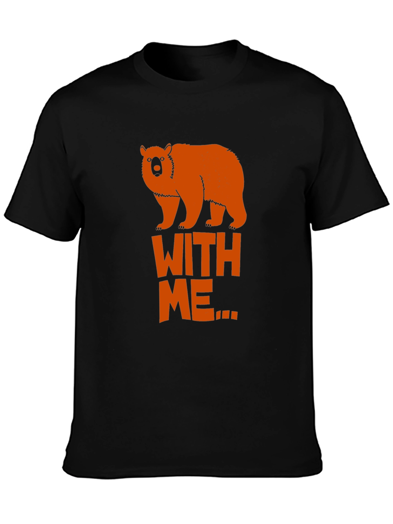 Bear With Me Graphic Tee - Black Crew Neck T-Shirt