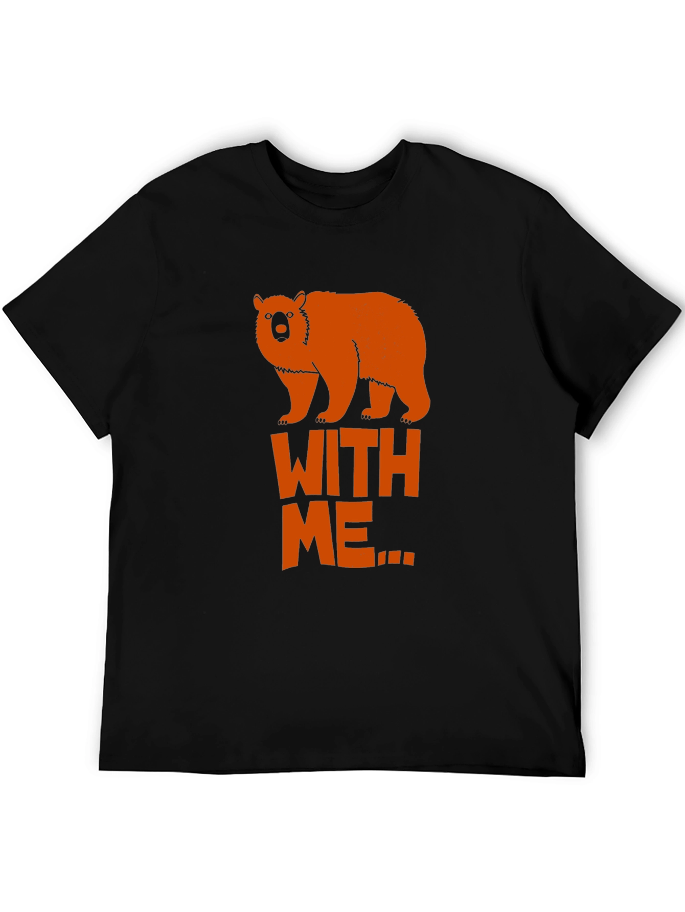 Bear With Me Graphic Tee - Black Crew Neck T-Shirt