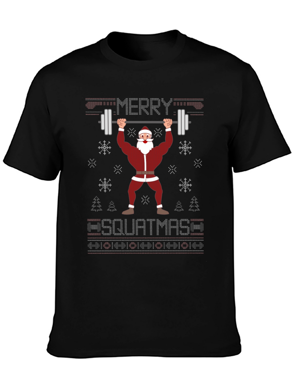 Merry Squatmas Santa Lifting Barbell T-Shirt