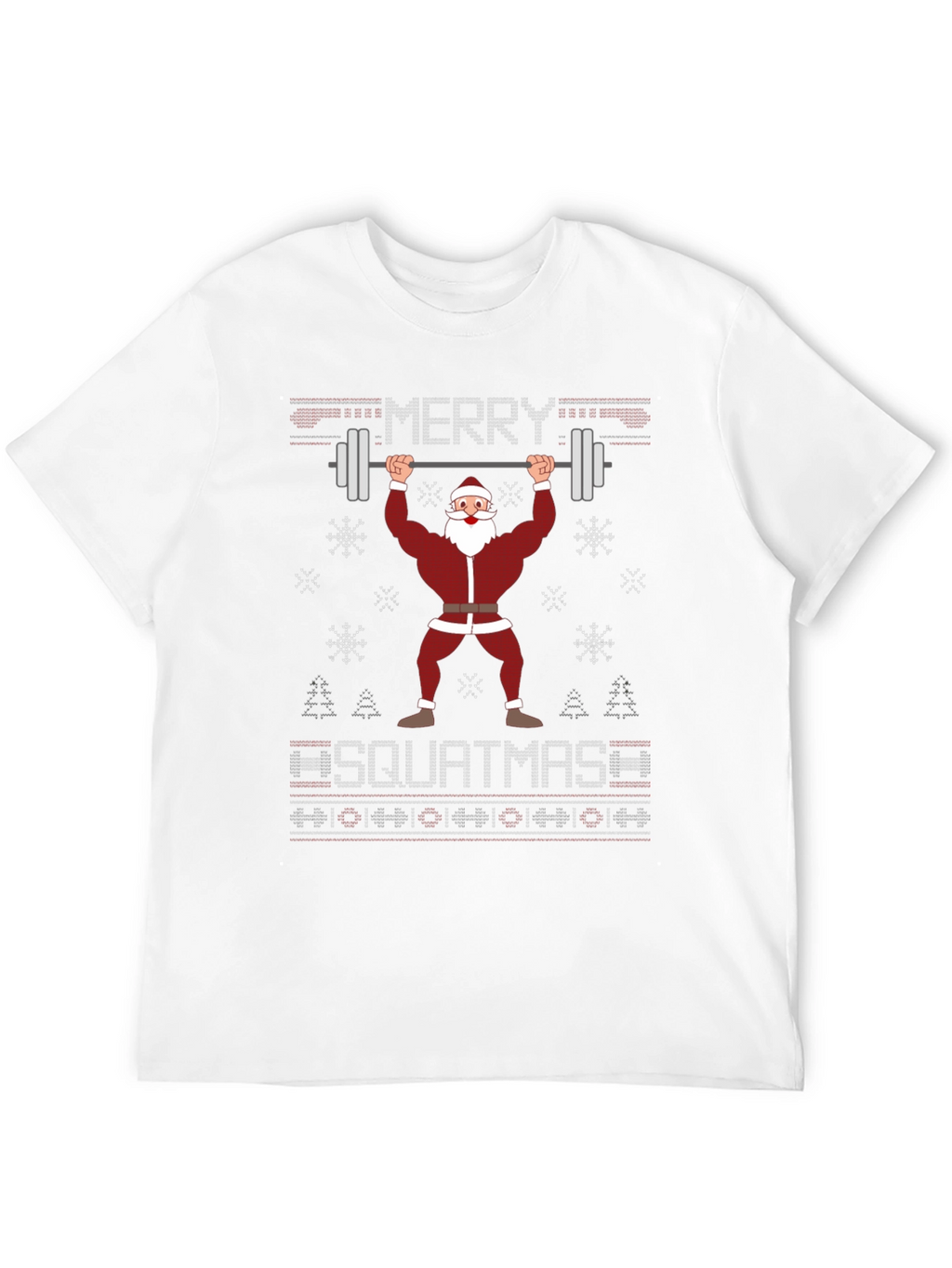 Merry Squatmas Santa Lifting Barbell T-Shirt