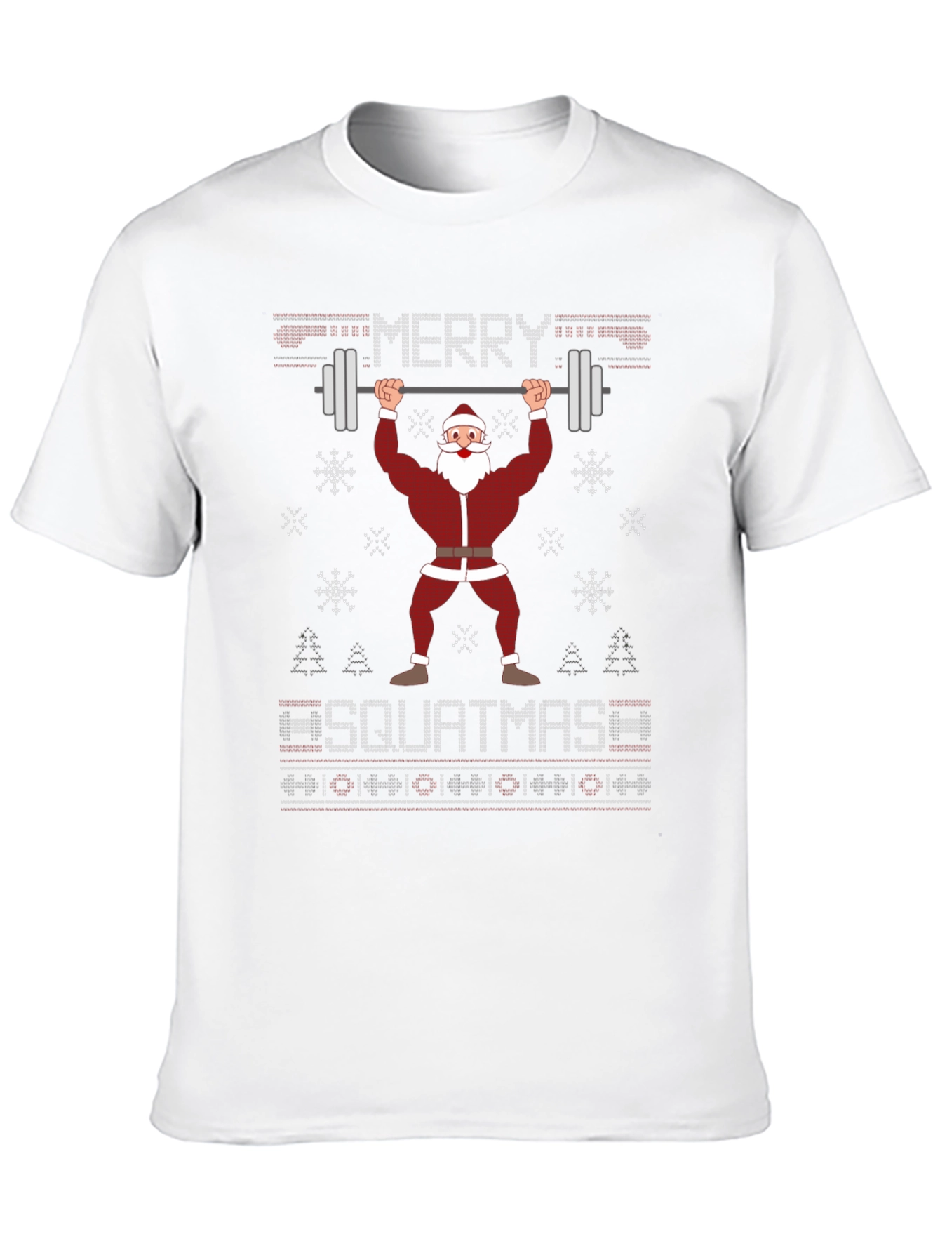 Merry Squatmas Santa Lifting Barbell T-Shirt