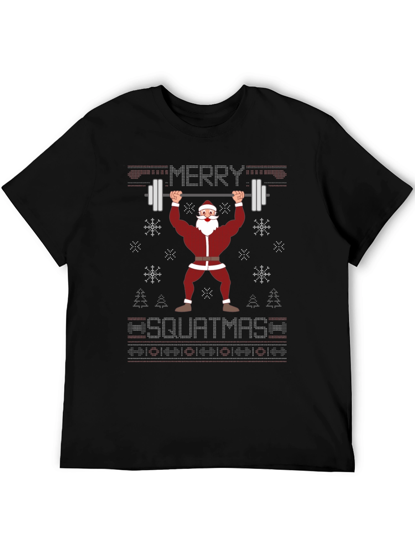 Merry Squatmas Santa Lifting Barbell T-Shirt