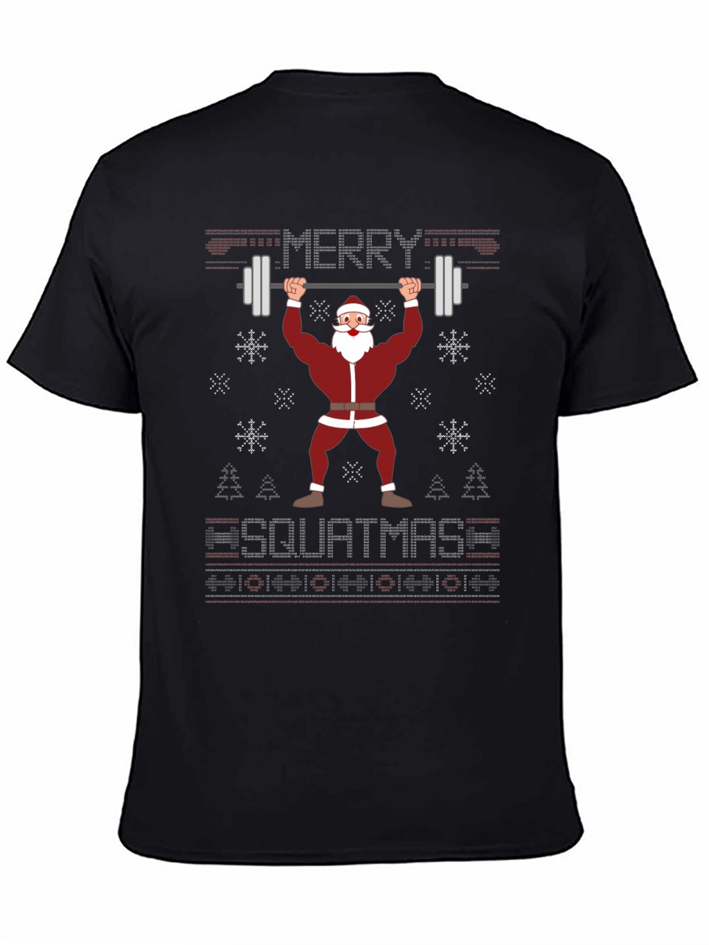 Merry Squatmas Santa Lifting Barbell T-Shirt