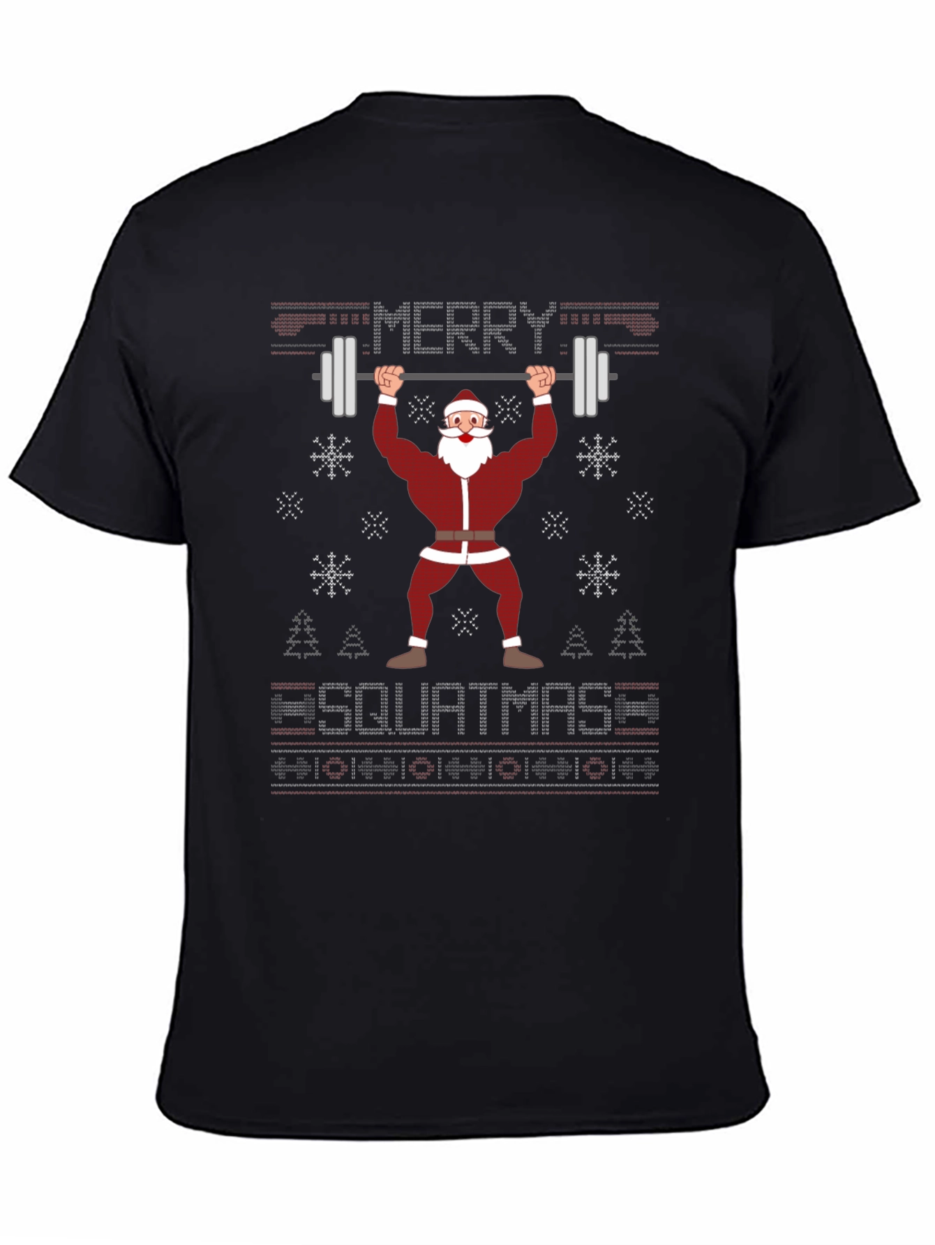 Merry Squatmas Santa Lifting Barbell T-Shirt