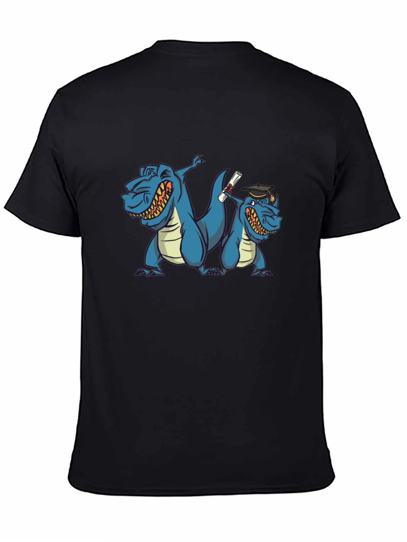 Funny Dinosaur Graduation Black T-Shirt