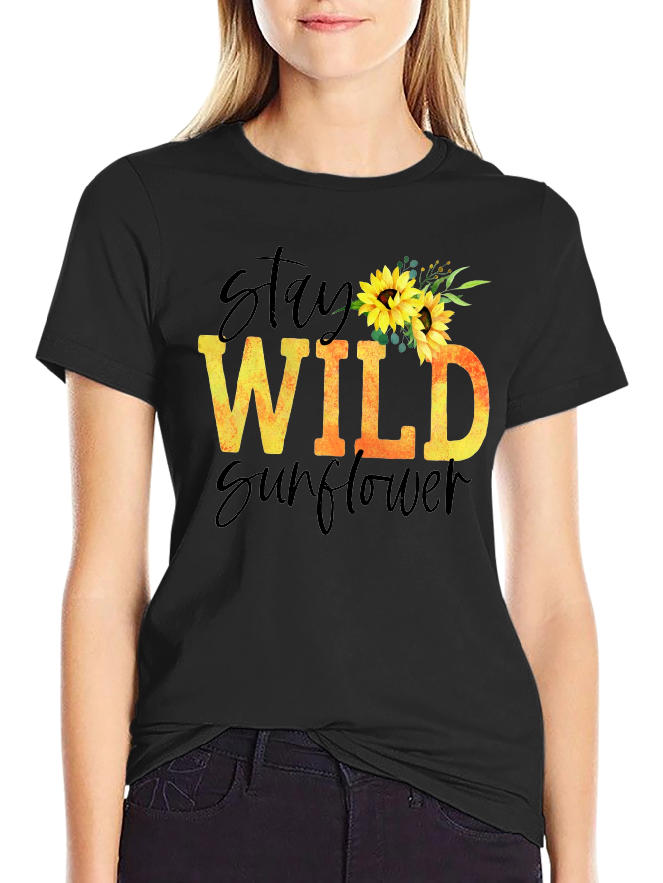 Stay Wild Sunflower Graphic T-Shirt