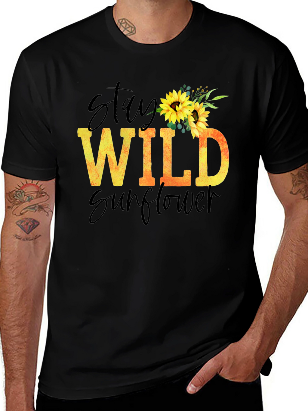 Stay Wild Sunflower Graphic T-Shirt