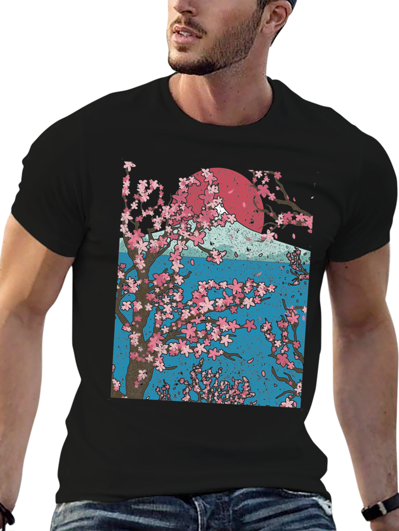 Cherry Blossom Tree Graphic Tee - Black
